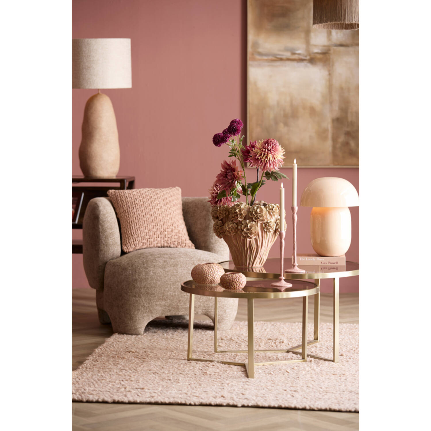Tealight Ø16,5x9,5 cm CAREZZA ceramics light pink