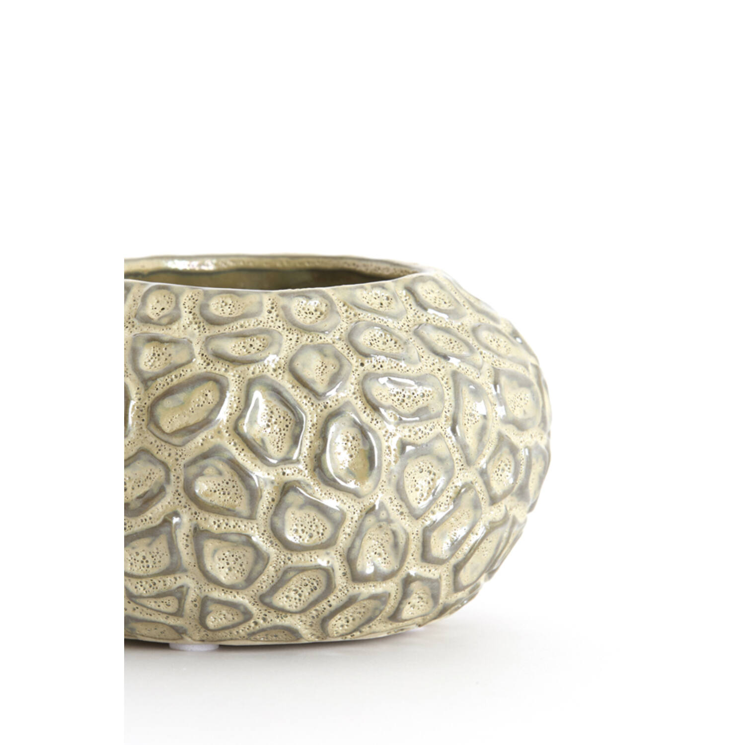 Tealight Ø12x7,5 cm CAREZZA ceramics taupe