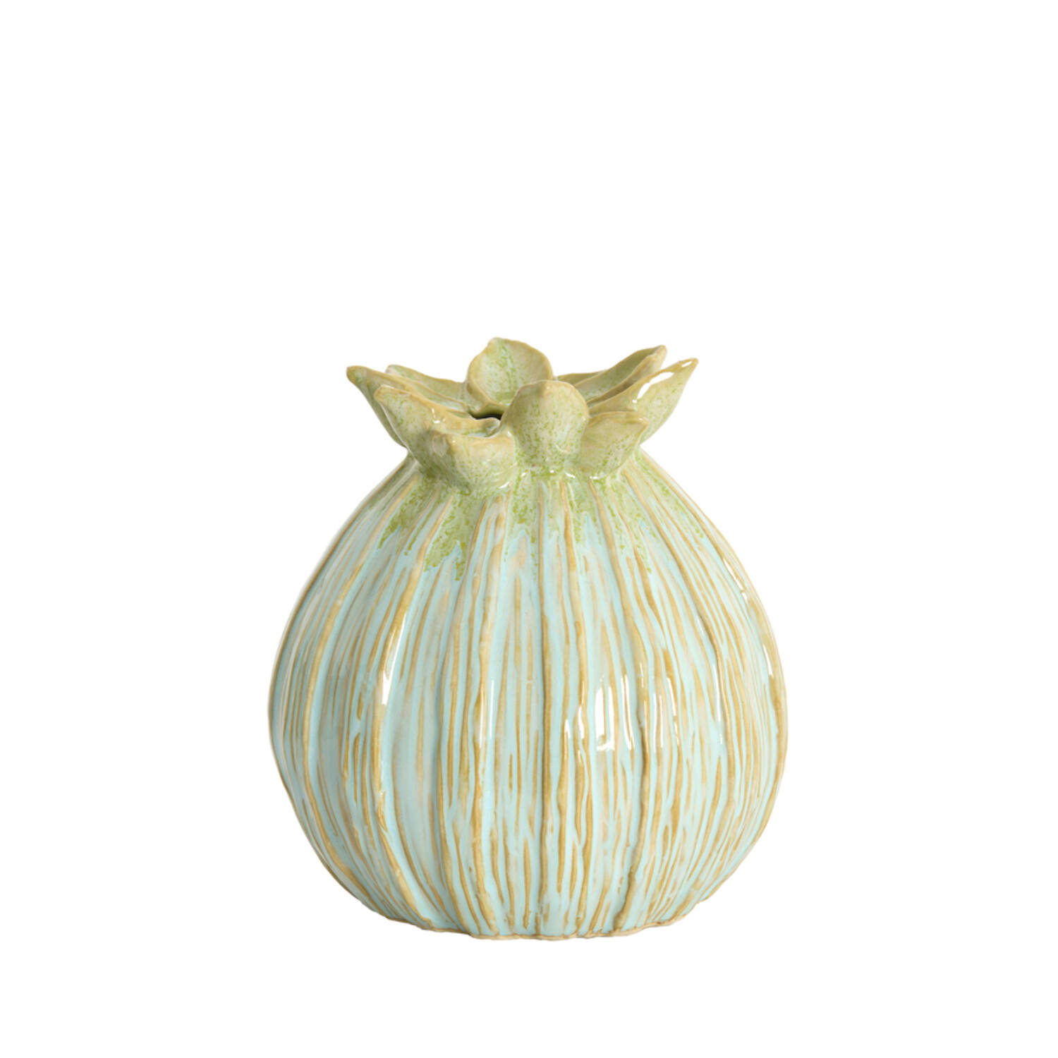 Vase deco Ø17,5x19,5 cm MALINO ceramics lght green+lght blue