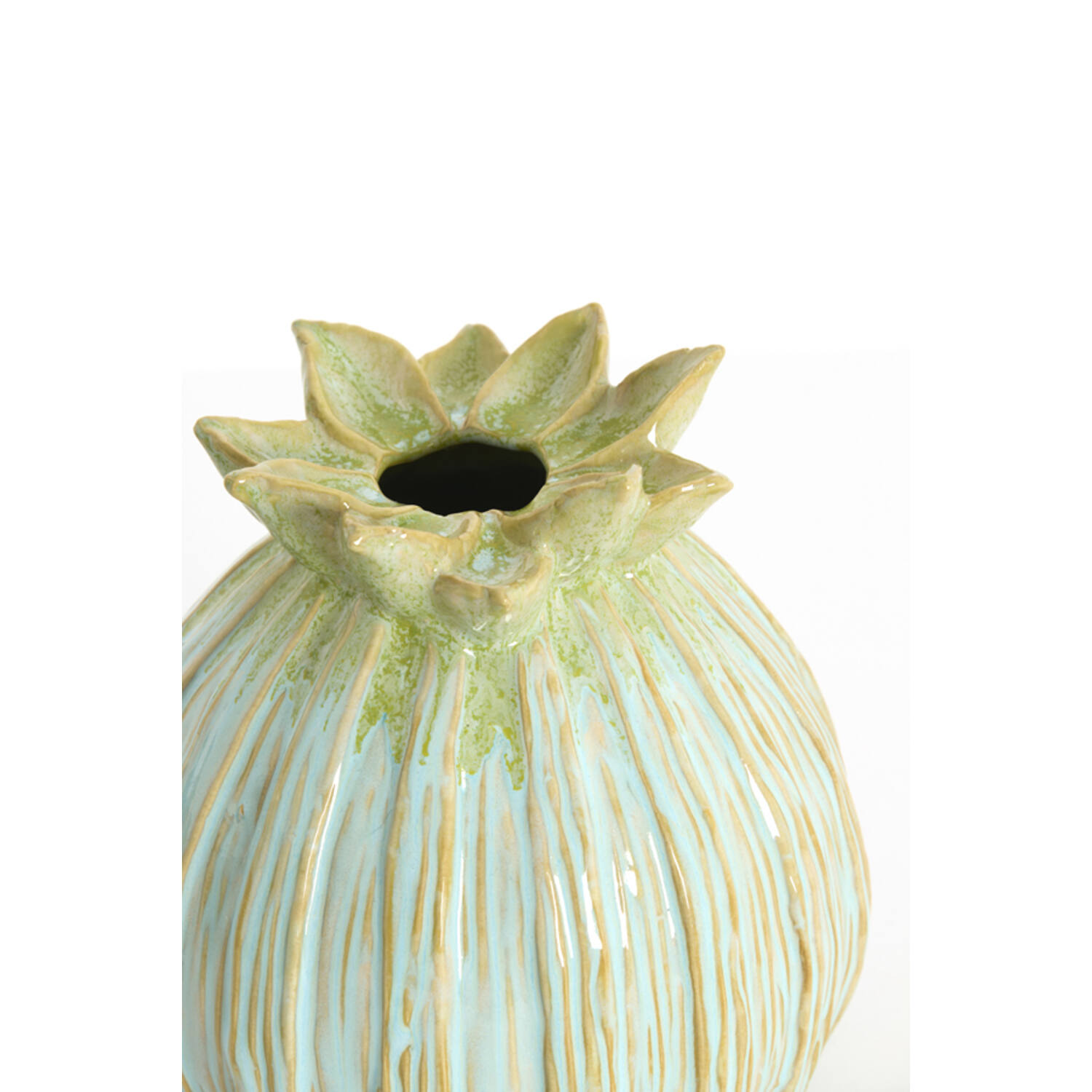 Vase deco Ø17,5x19,5 cm MALINO ceramics lght green+lght blue