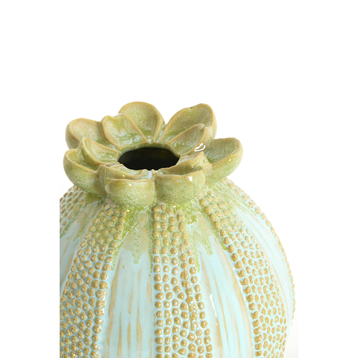 Vase deco Ø18x19,5 cm SORINO ceramics light green+light blue