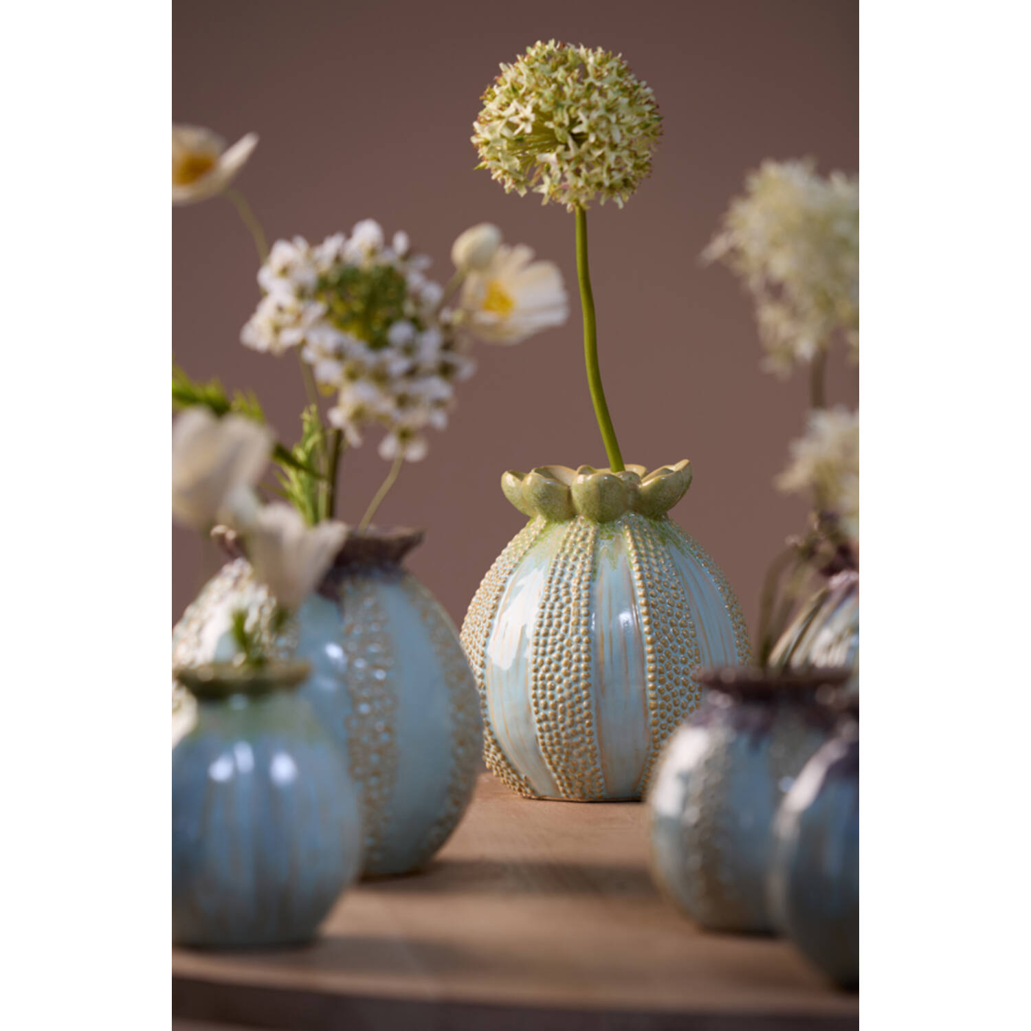 Vase deco Ø18x19,5 cm SORINO ceramics light green+light blue