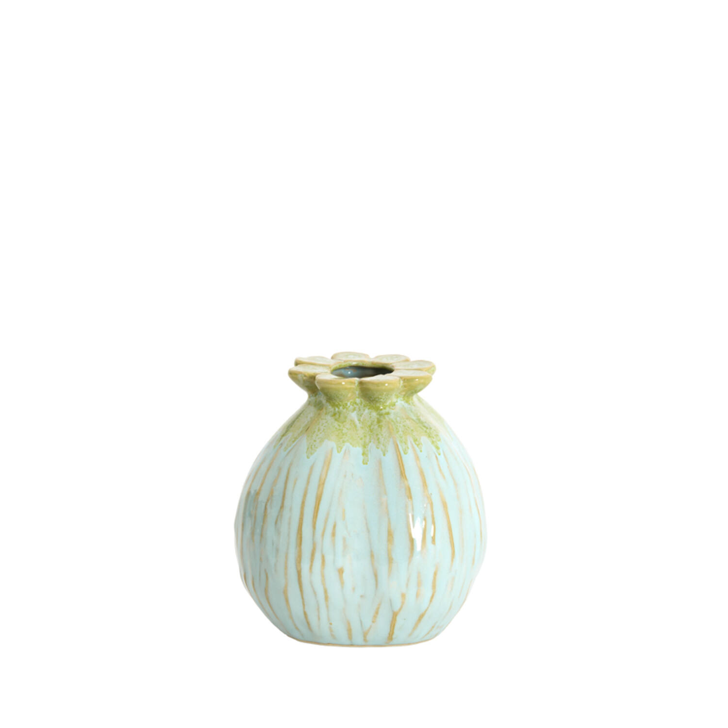 Vase deco Ø13x13,5 cm VALINO ceramics light green+light blue