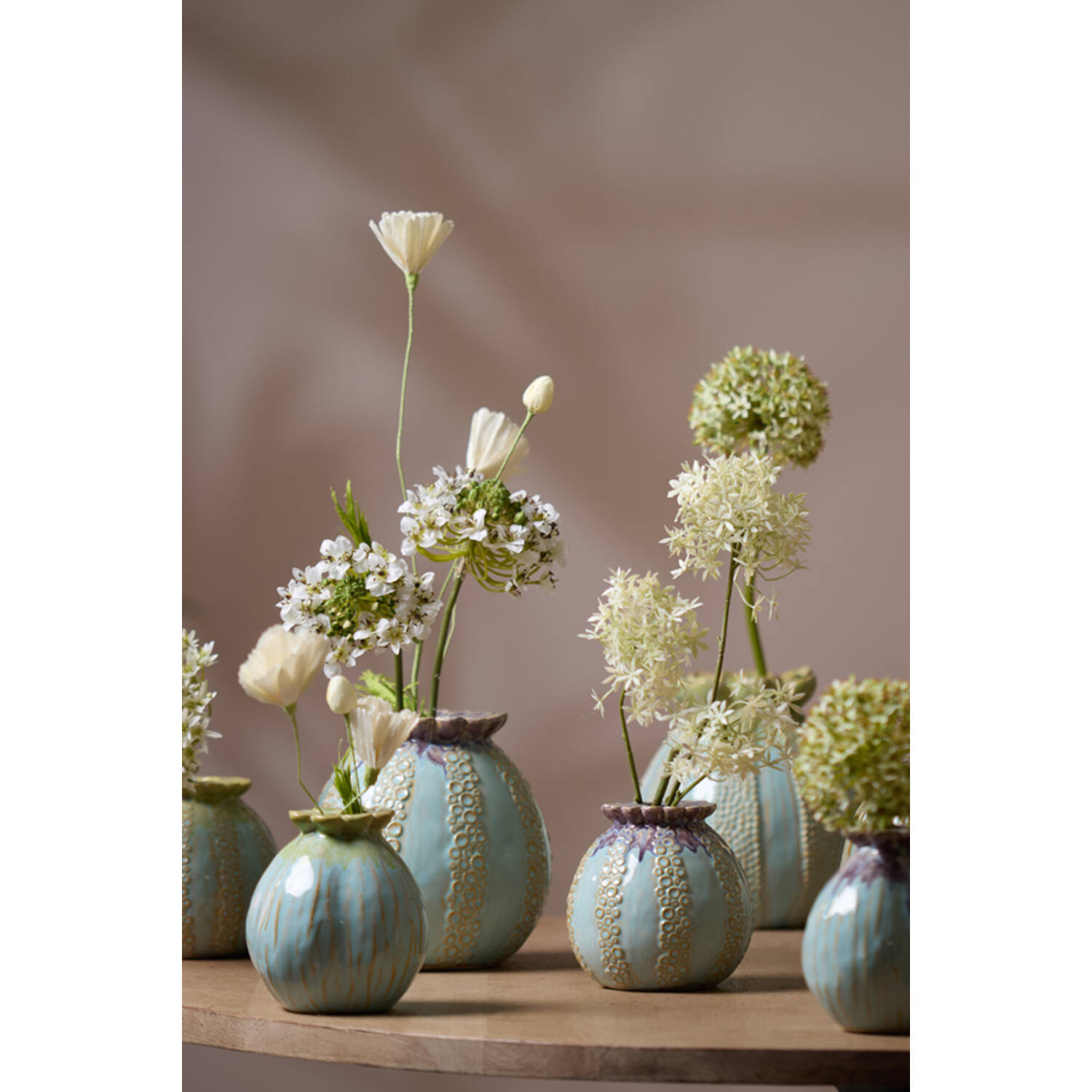 Vase deco Ø13x13,5 cm VALINO ceramics light green+light blue
