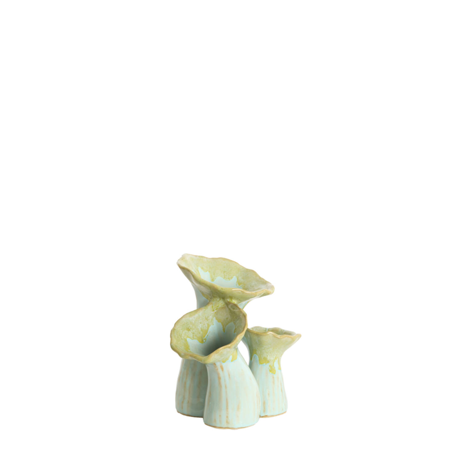 Vase deco 18x13x17,5 cm MISURINA ceramics lht green+lht blue