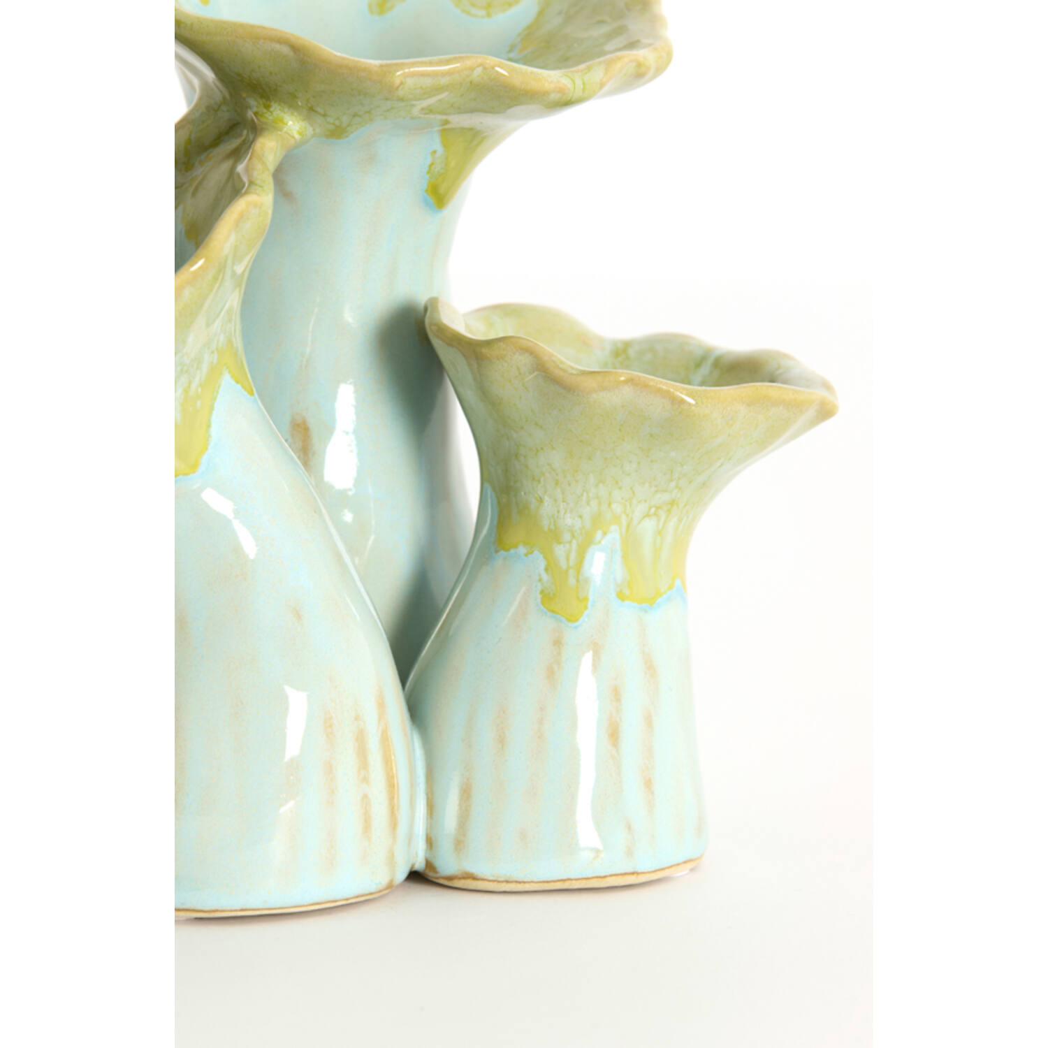Vase deco 18x13x17,5 cm MISURINA ceramics lht green+lht blue