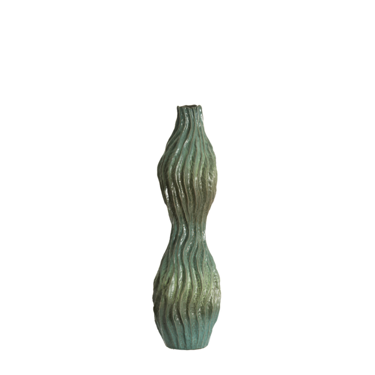 Vase deco 21,5x21x76 cm VANIA ceramics petrol