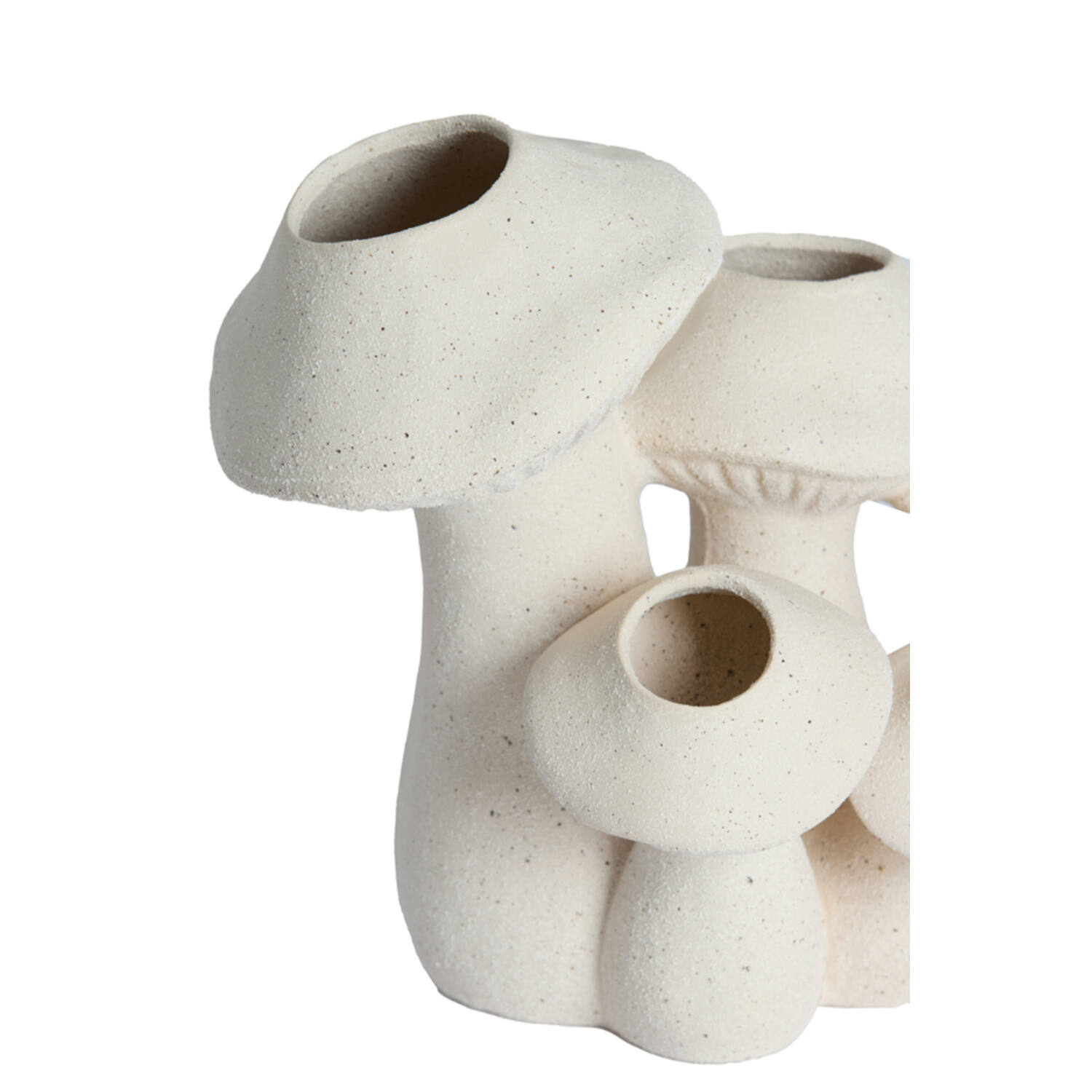 Vase deco 31,5x20,5x27,5 cm MUSHROOM ceramics matt cream