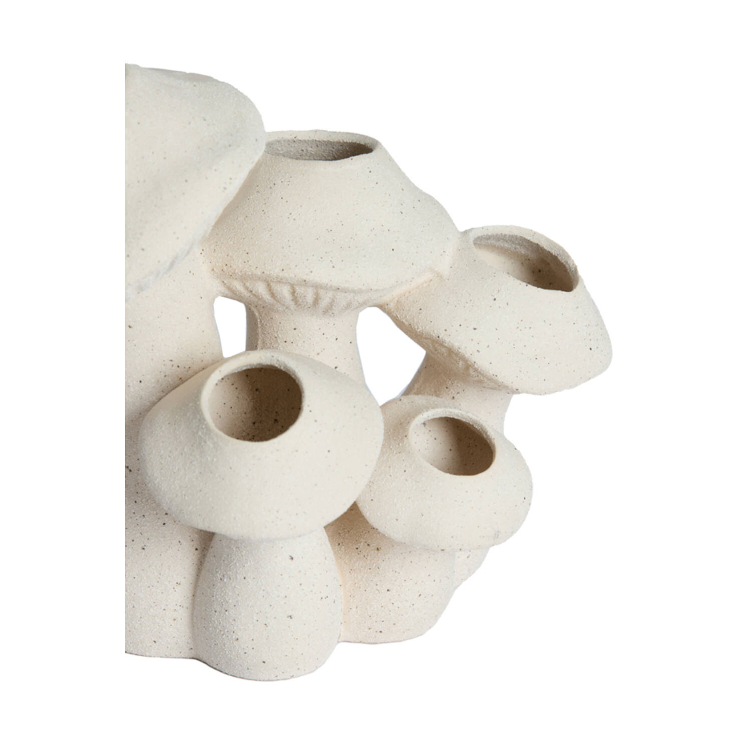 Vase deco 31,5x20,5x27,5 cm MUSHROOM ceramics matt cream
