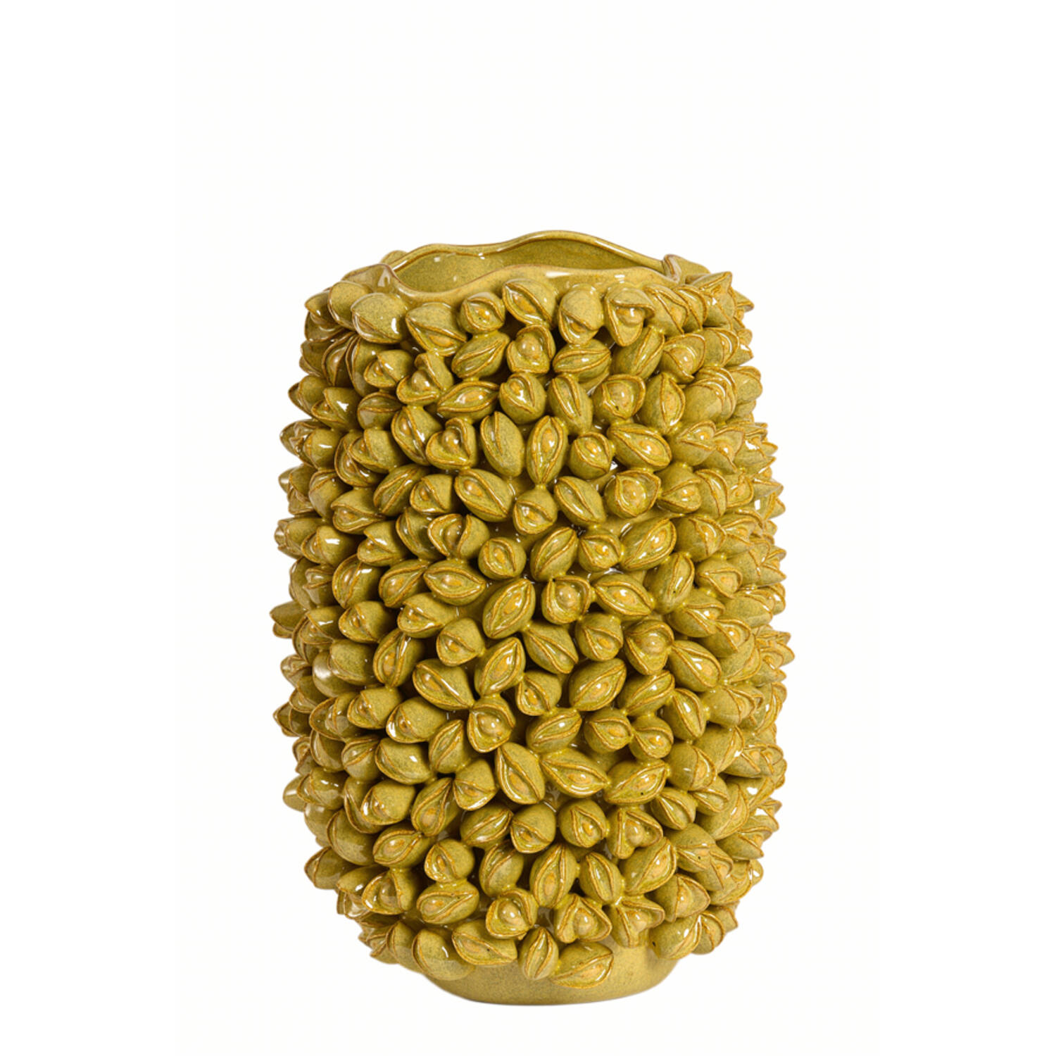 Vase deco Ø31,5x45 cm ANABELA ceramics olive green-brown