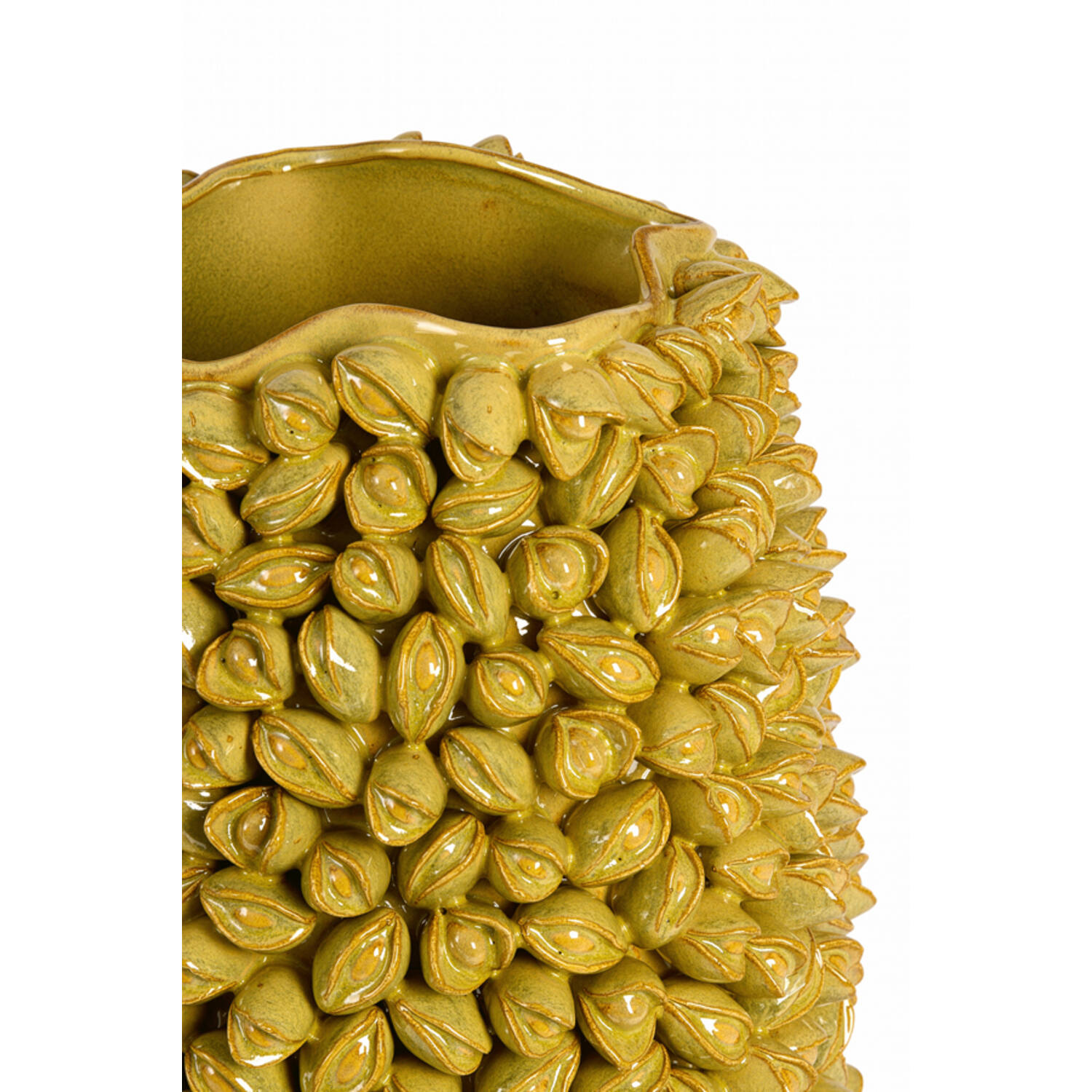 Vase deco Ø31,5x45 cm ANABELA ceramics olive green-brown