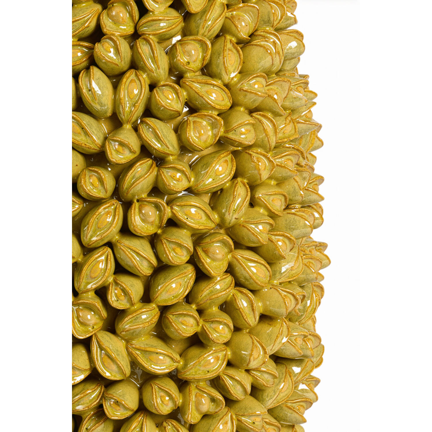 Vase deco Ø31,5x45 cm ANABELA ceramics olive green-brown