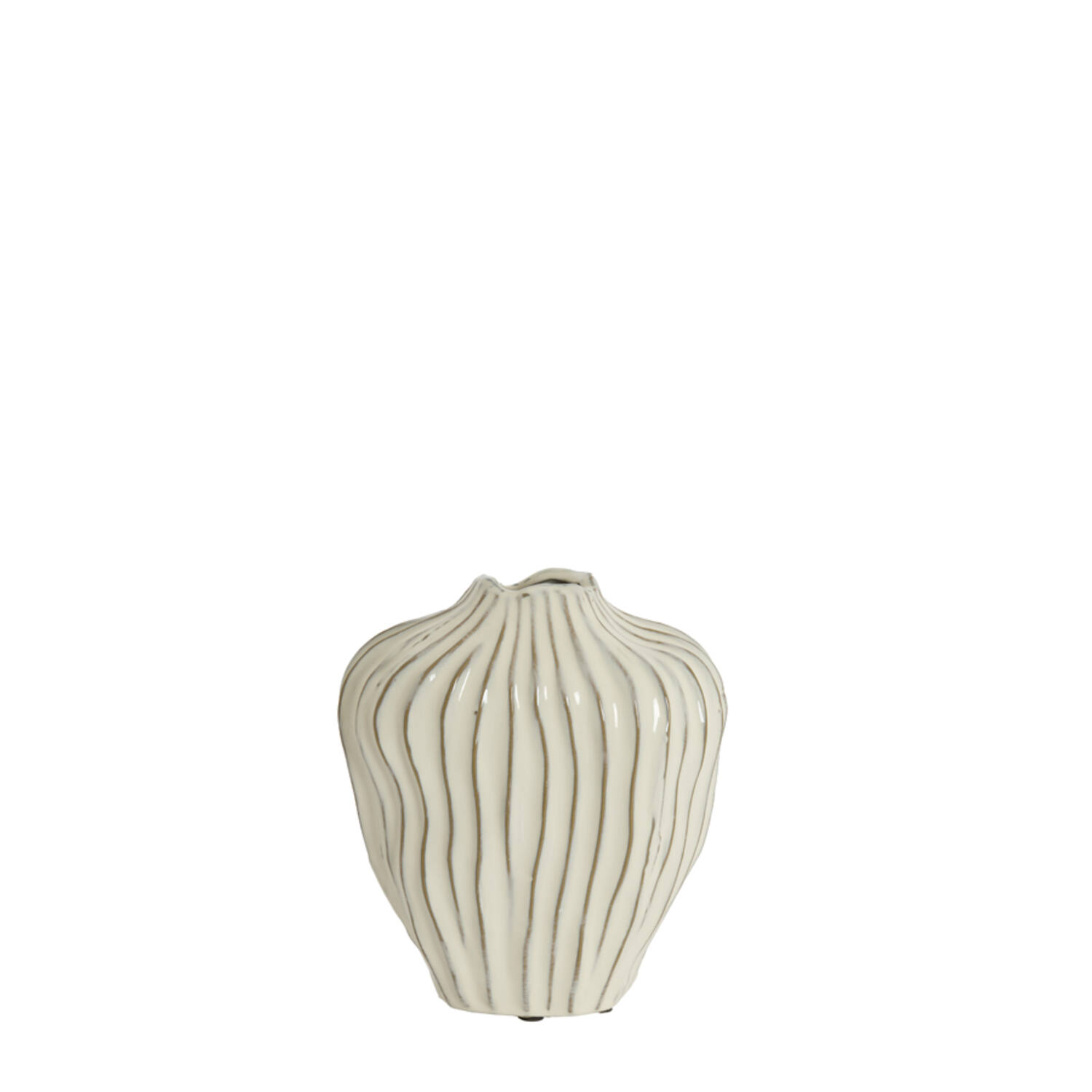 Vase deco 21x13x25 cm VECHHIA ceramics cream