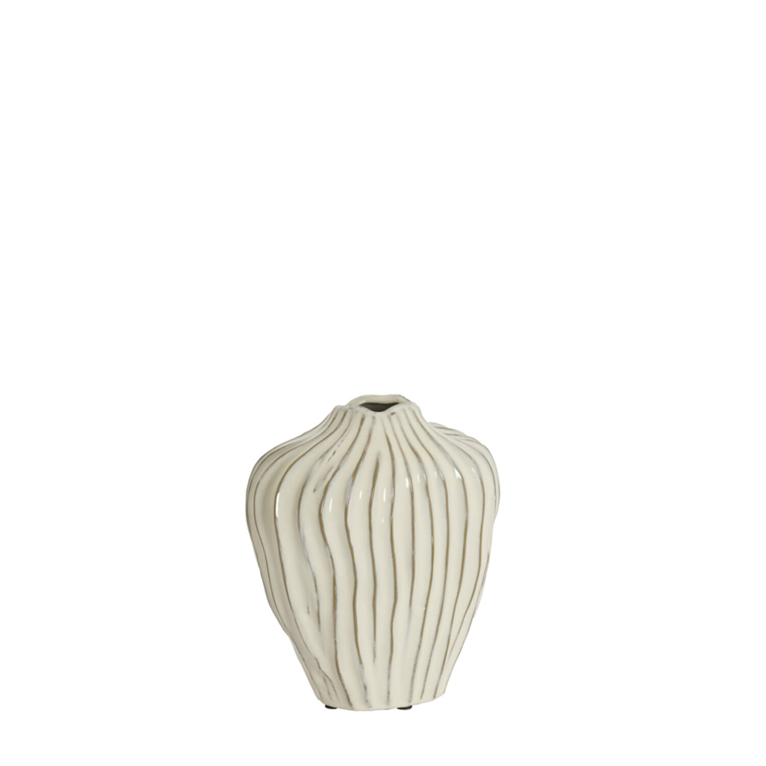 Vase deco 21x13x25 cm VECHHIA ceramics cream