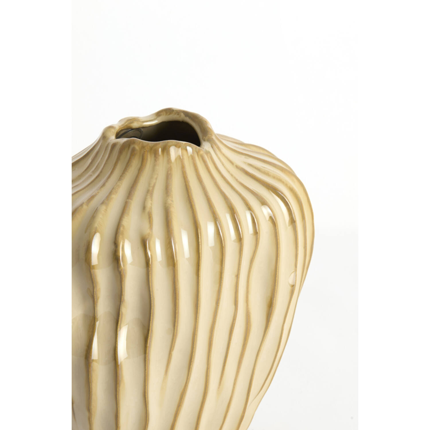 Vase deco 21x13x25 cm VECHHIA ceramics light brown
