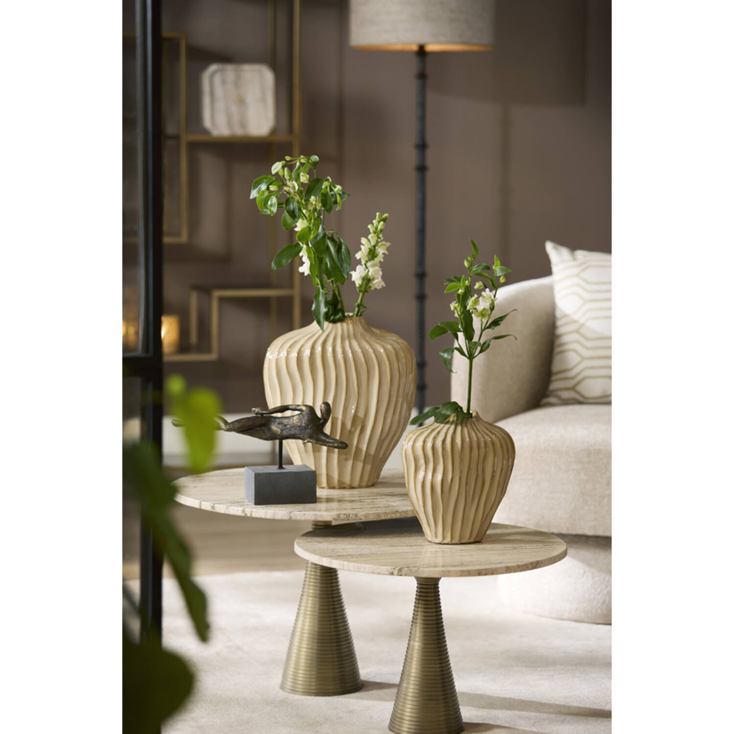 Vase deco 30x19x35 cm VECHHIA ceramics light brown