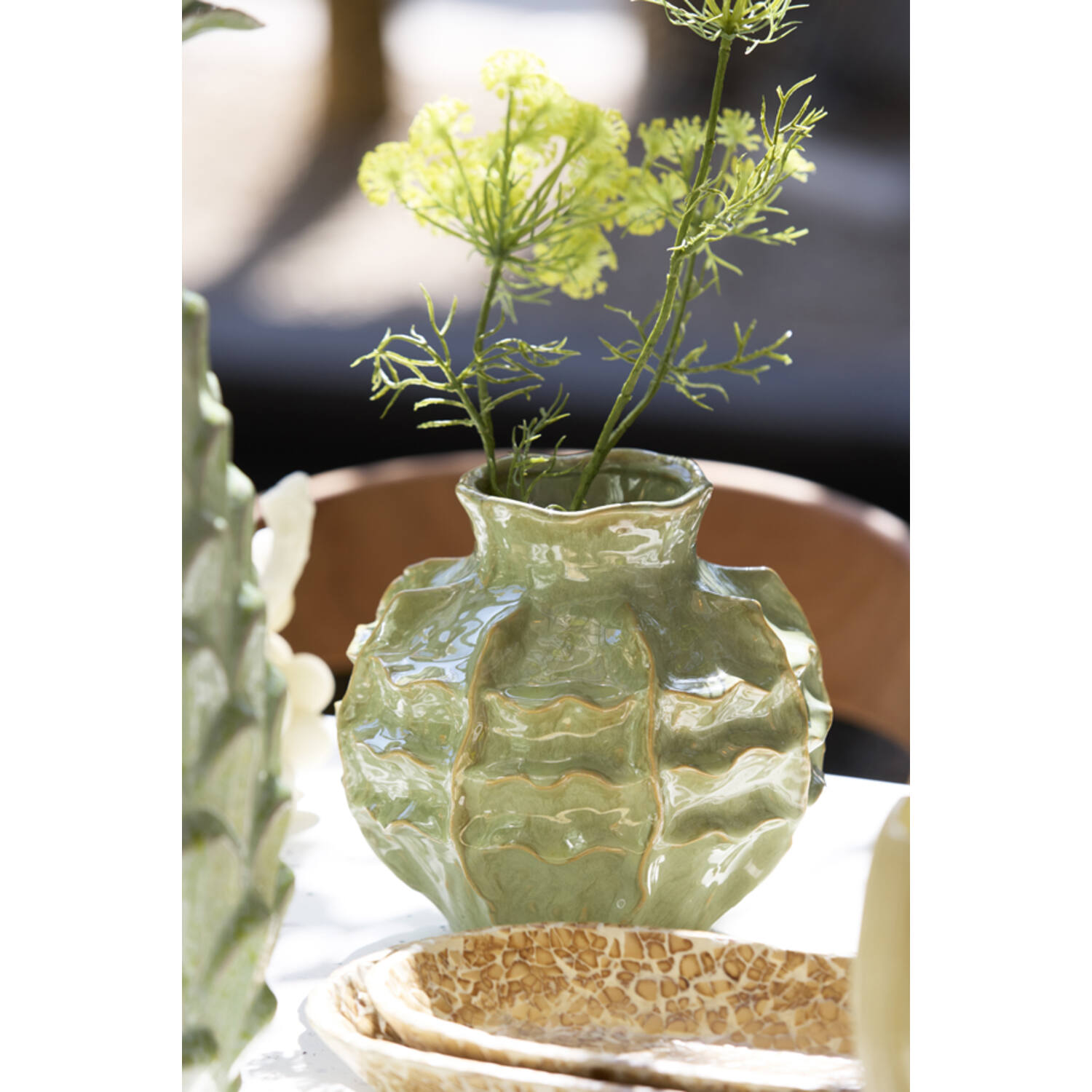 Vase deco Ø21x20 cm LOSETO ceramics green