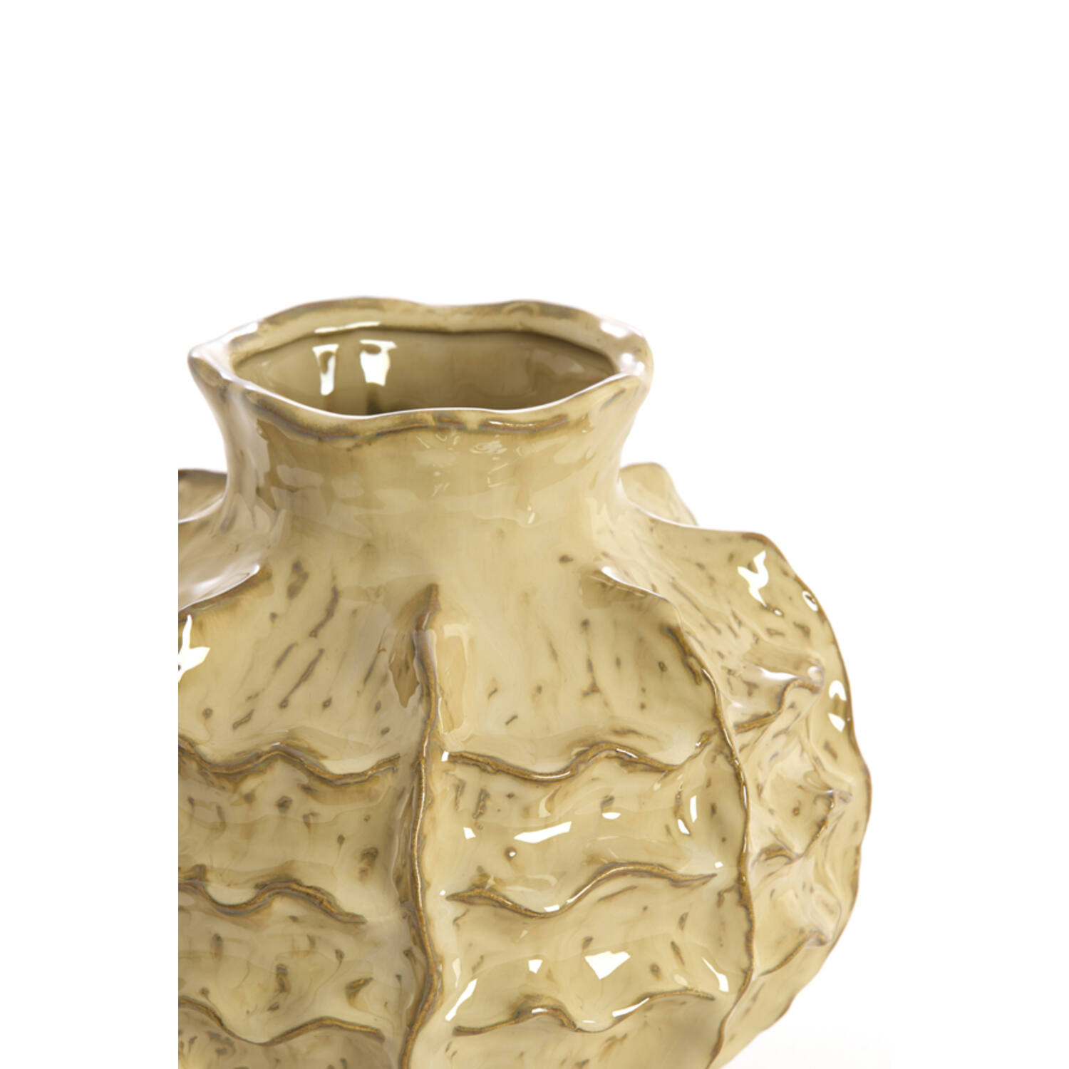 Vase deco Ø21x20 cm LOSETO ceramics light brown