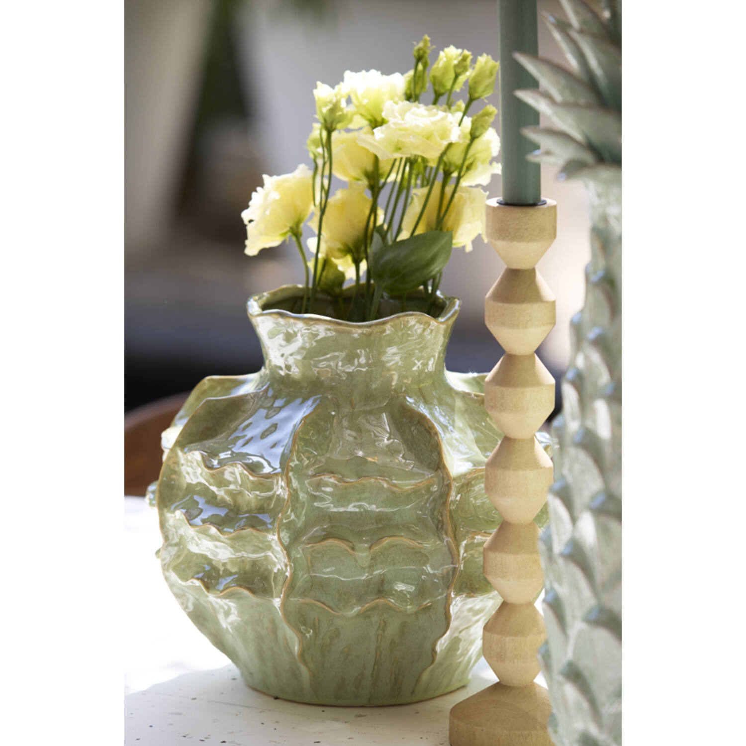 Vase deco Ø30x28 cm LOSETO ceramics green