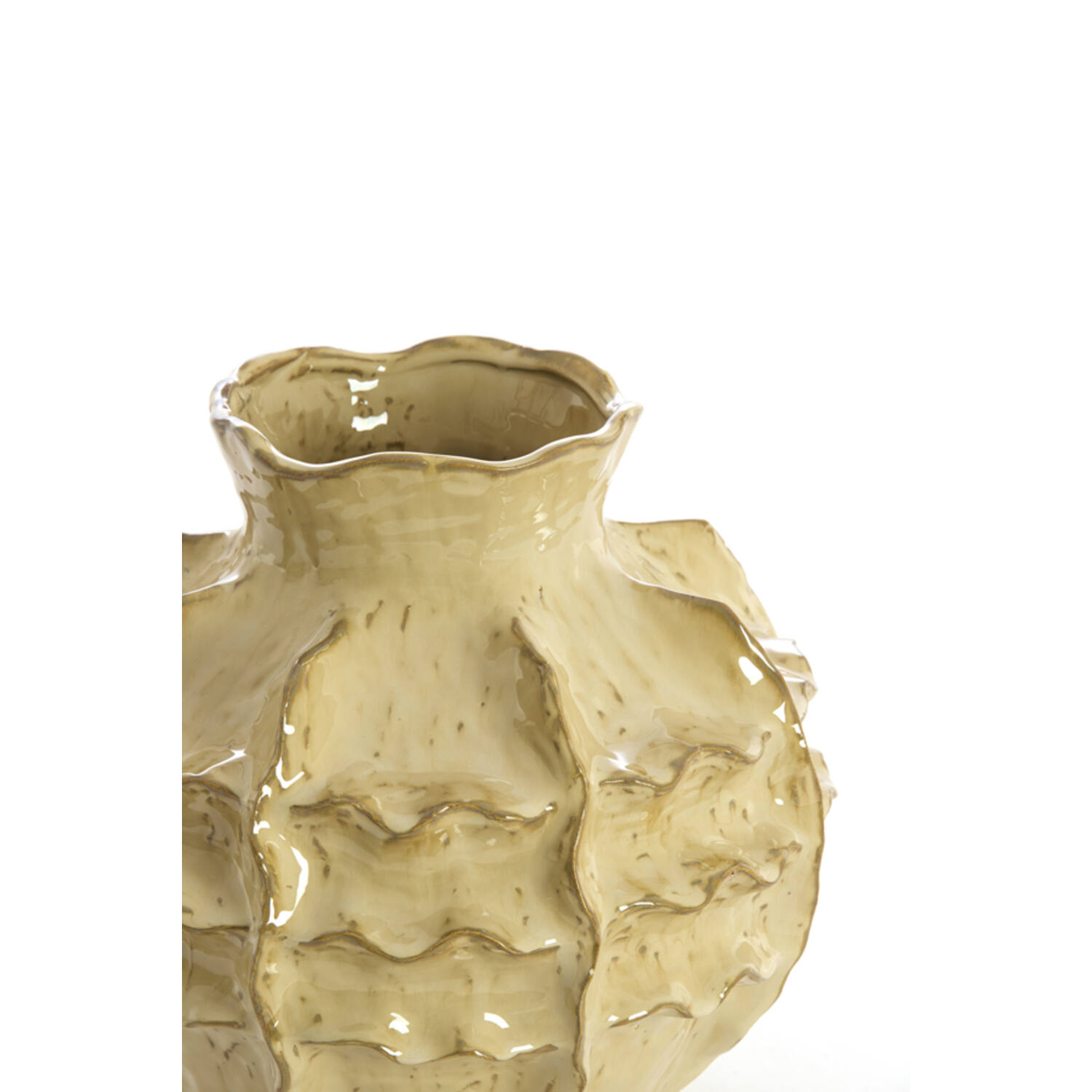 Vase deco Ø30x28 cm LOSETO ceramics light brown