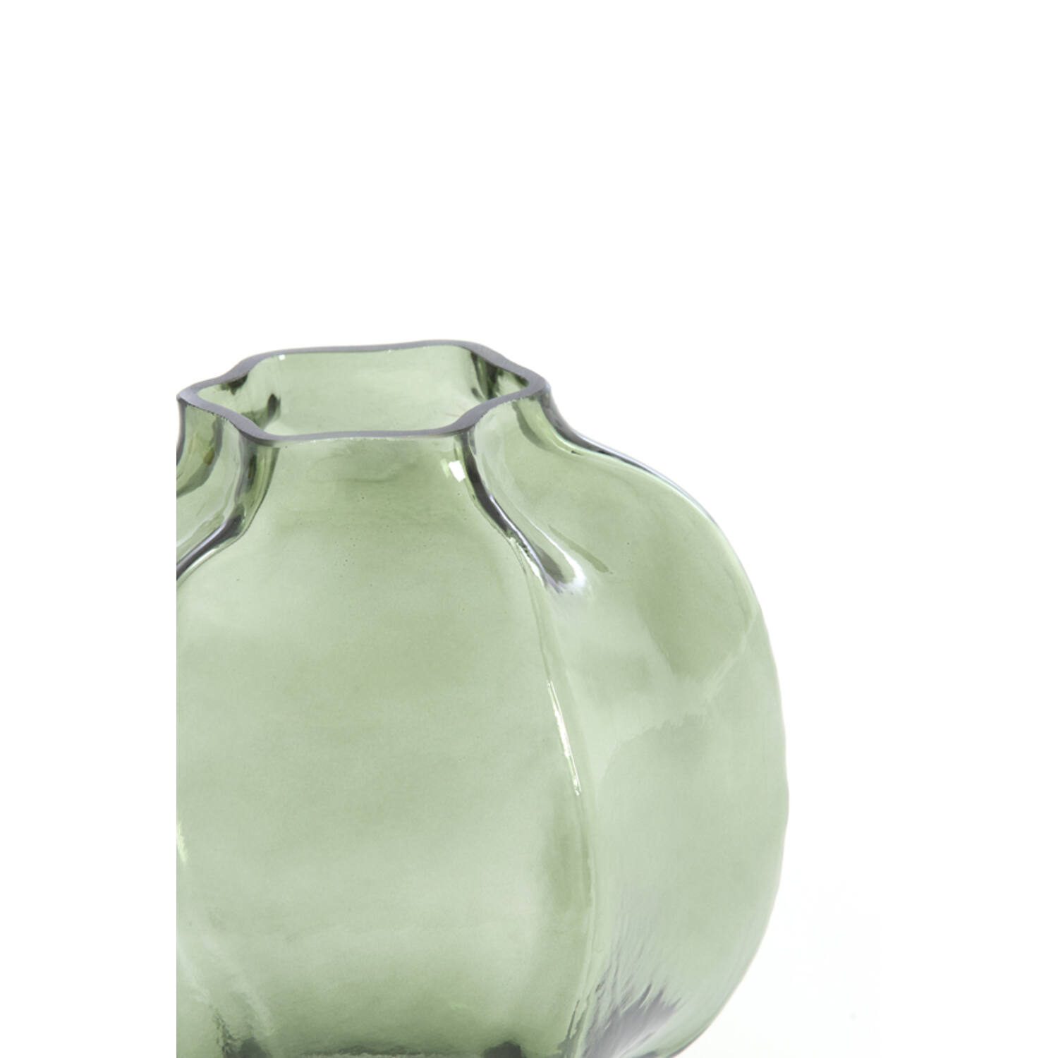 Vase Ø18x18 cm FALZES glass clear dark green