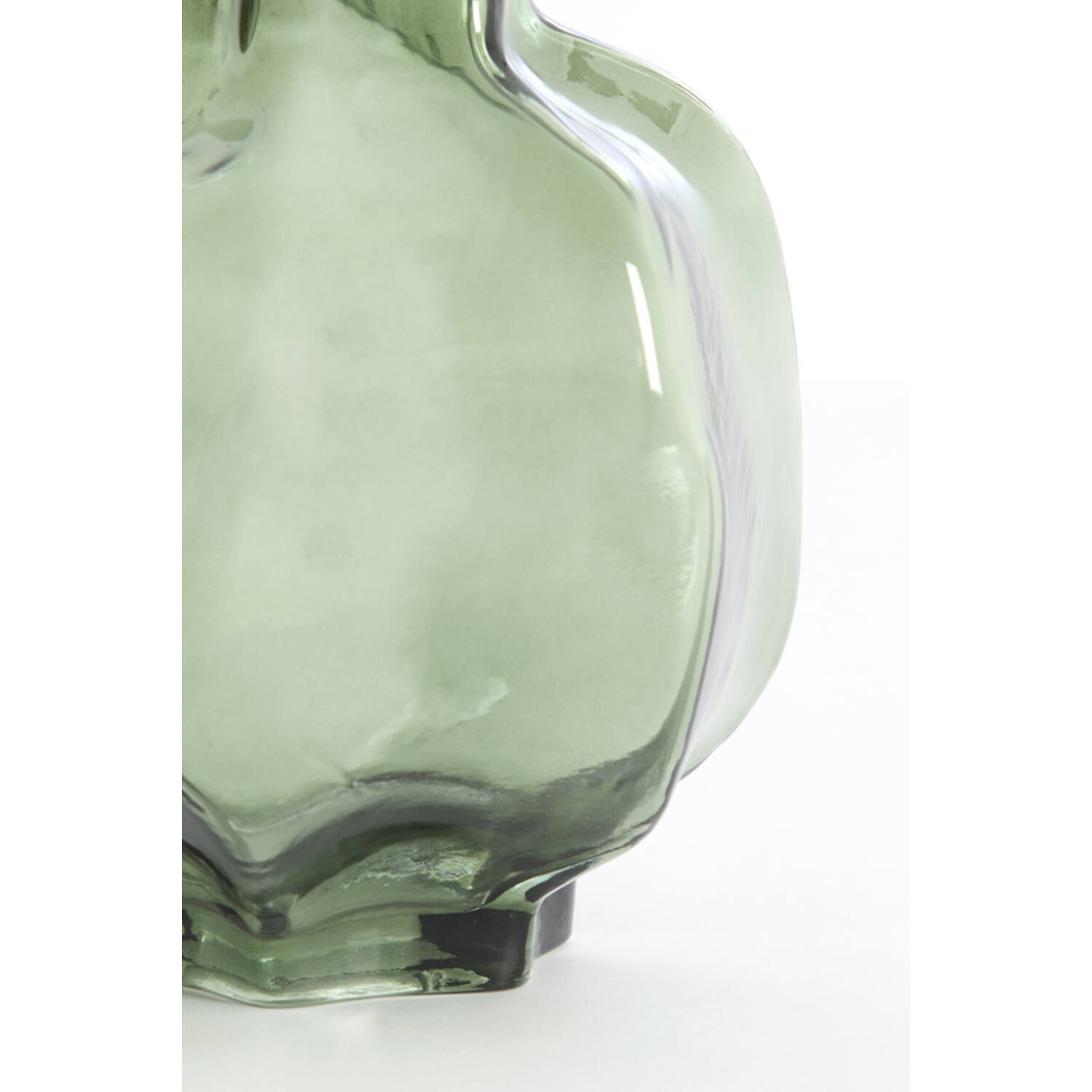 Vase Ø18x18 cm FALZES glass clear dark green