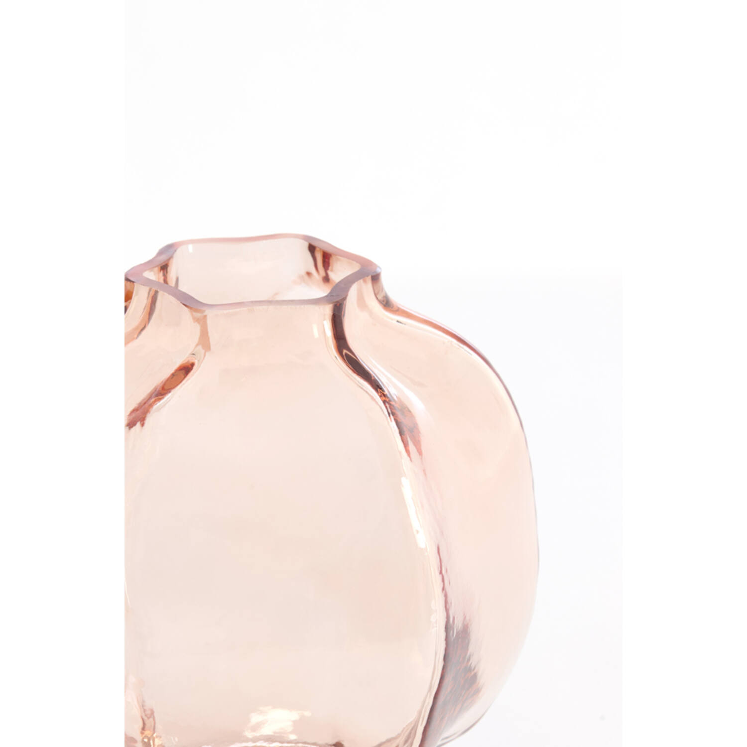 Vase Ø18x18 cm FALZES glass clear pink