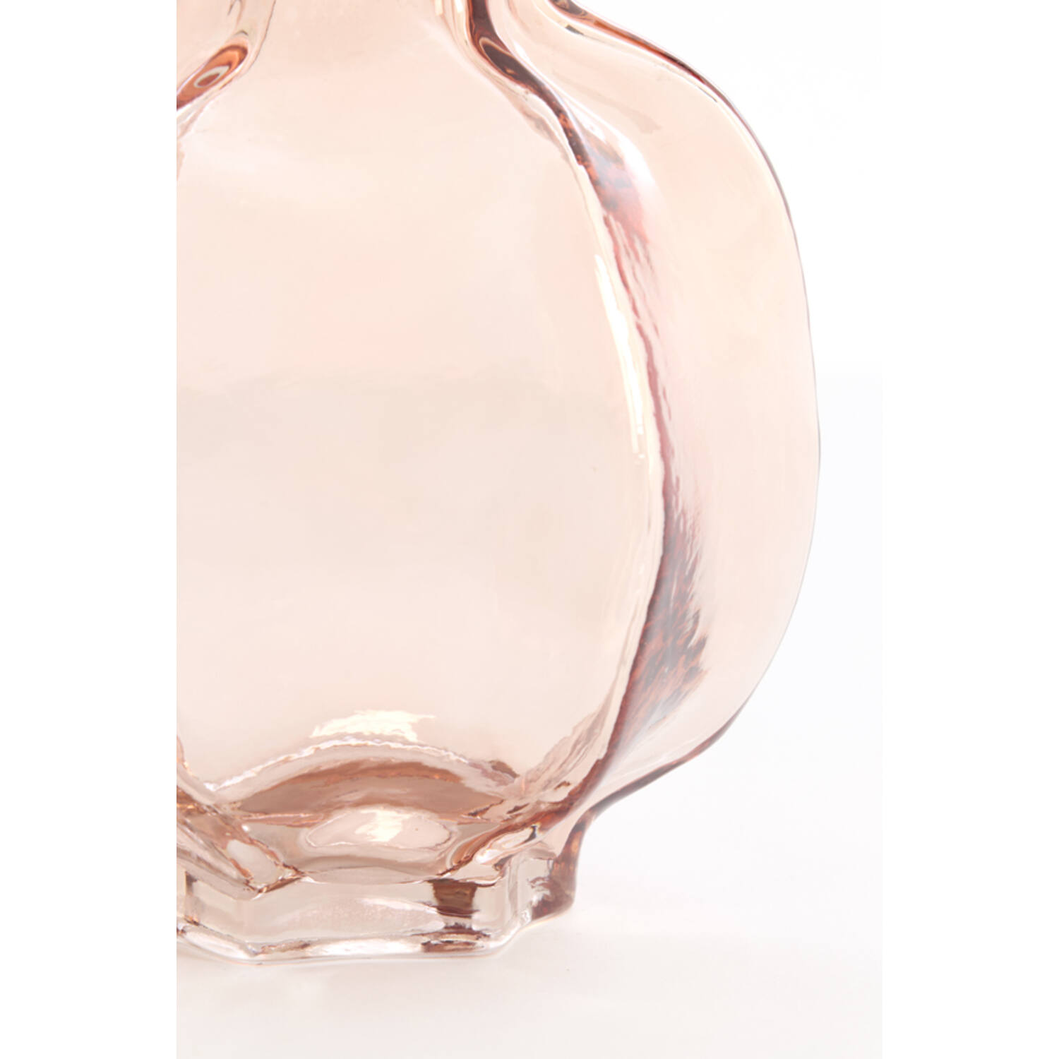 Vase Ø18x18 cm FALZES glass clear pink