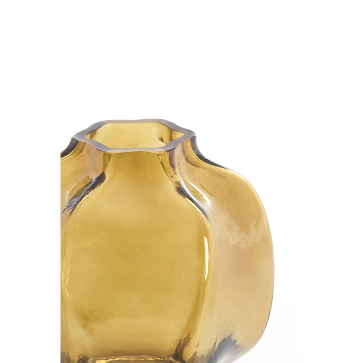 Vase Ø18x18 cm FALZES glass clear amber