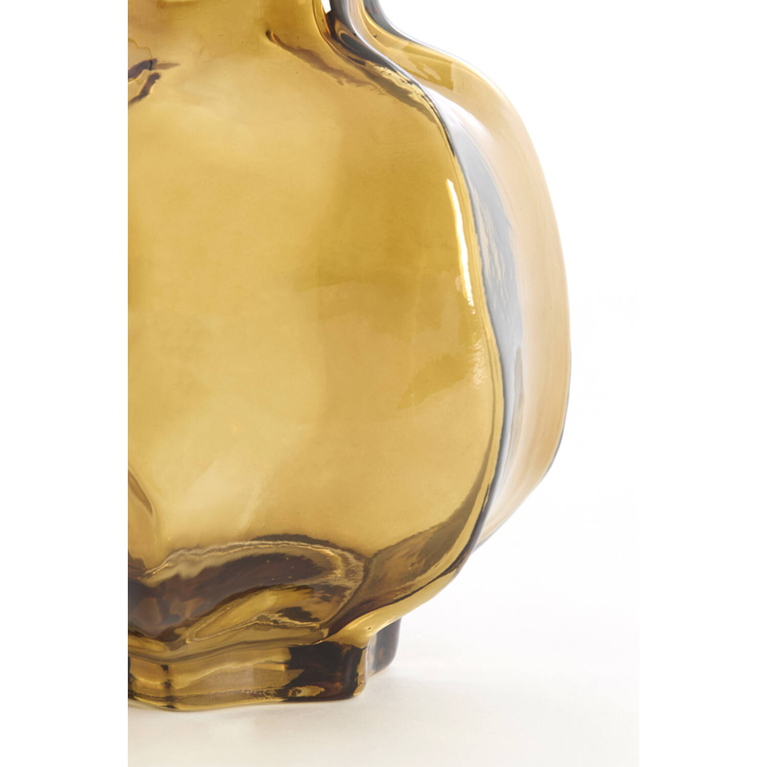 Vase Ø18x18 cm FALZES glass clear amber