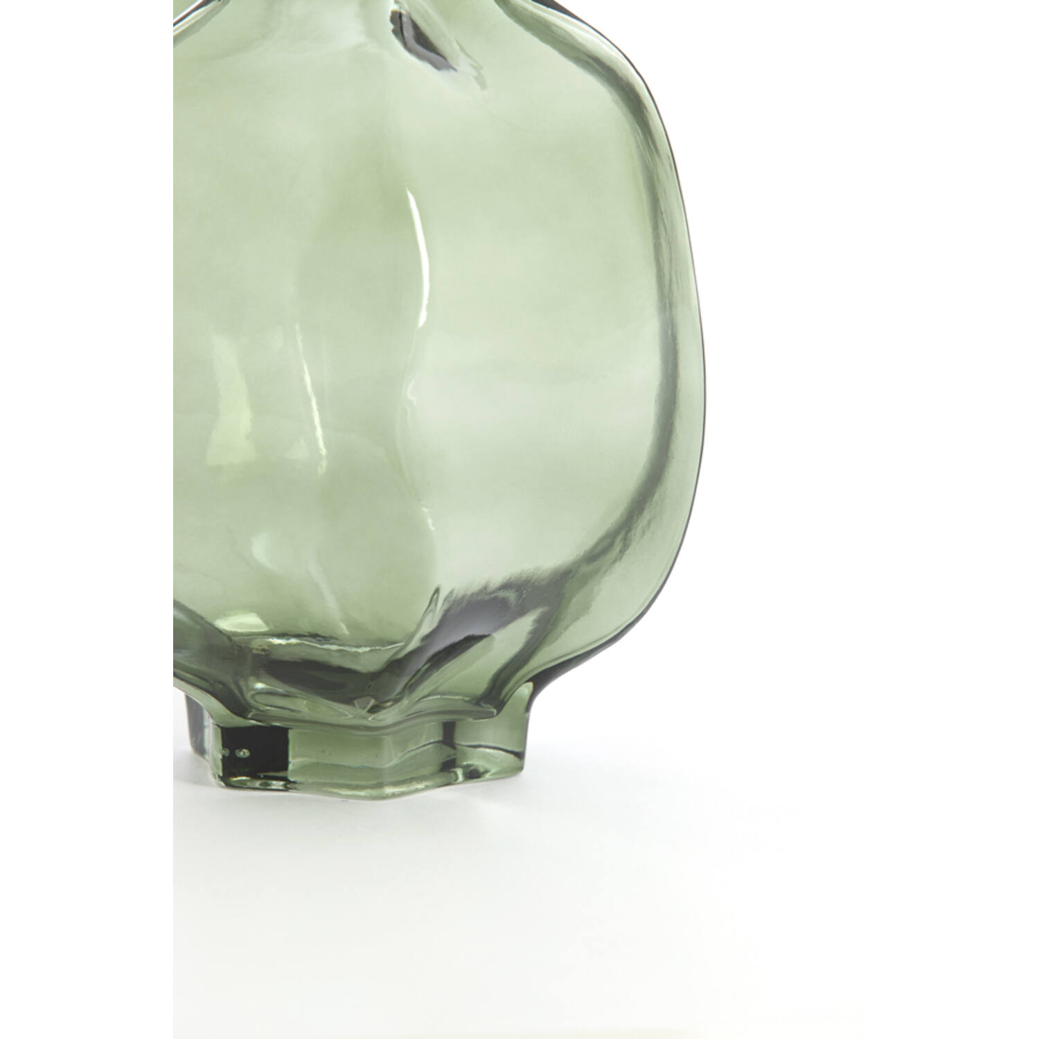 Vase Ø22x23,5 cm FALZES glass clear dark green