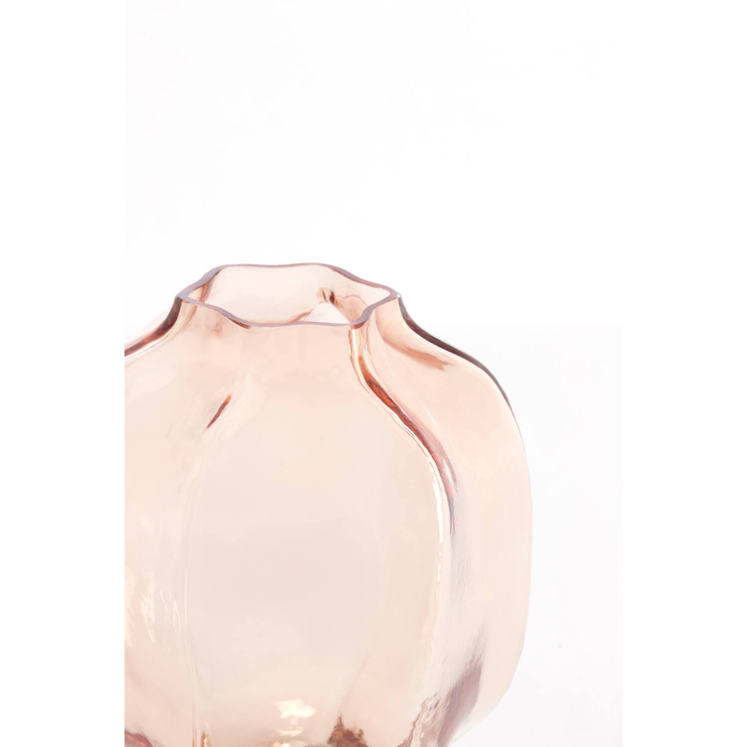 Vase Ø22x23,5 cm FALZES glass clear pink