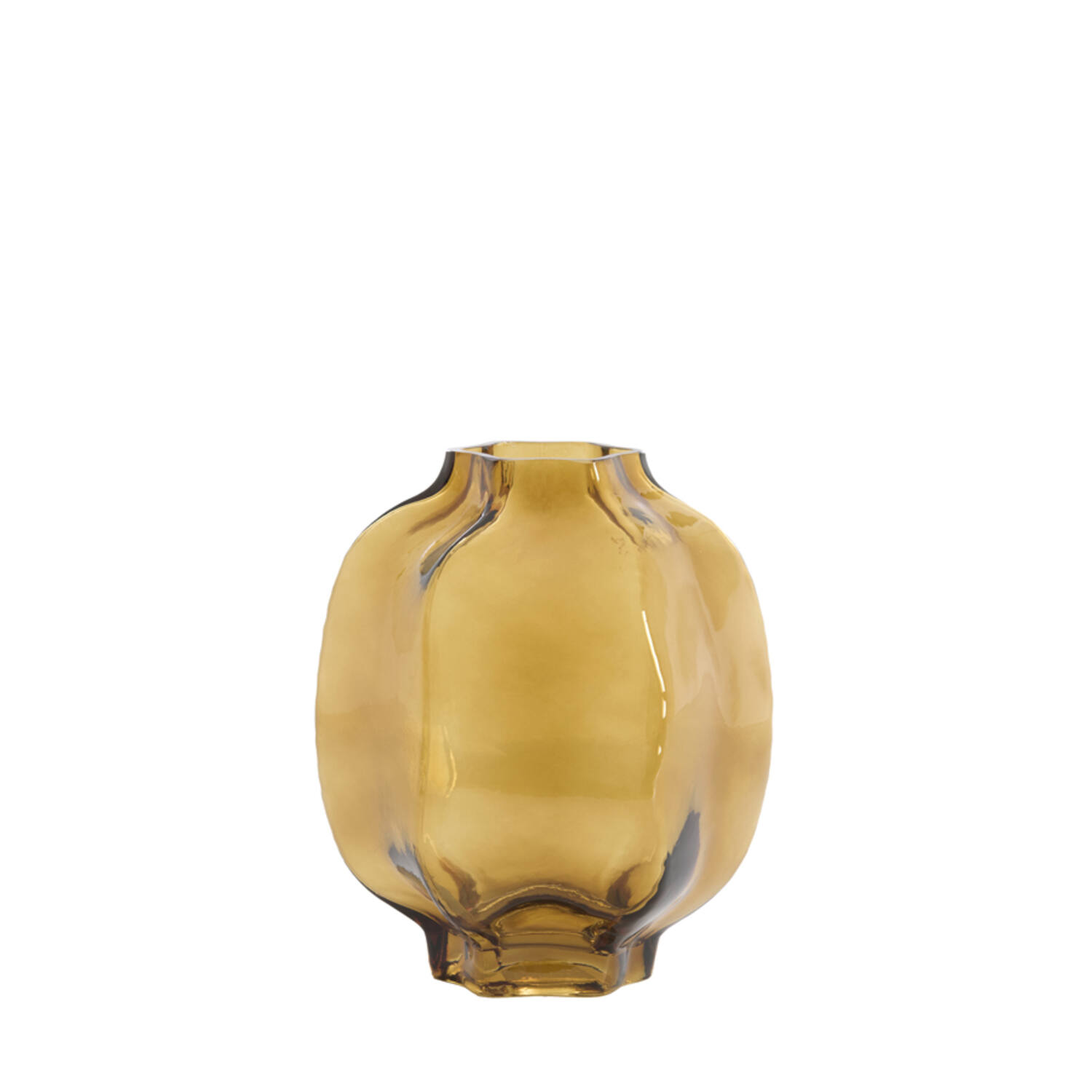 Vase Ø22x23,5 cm FALZES glass clear amber
