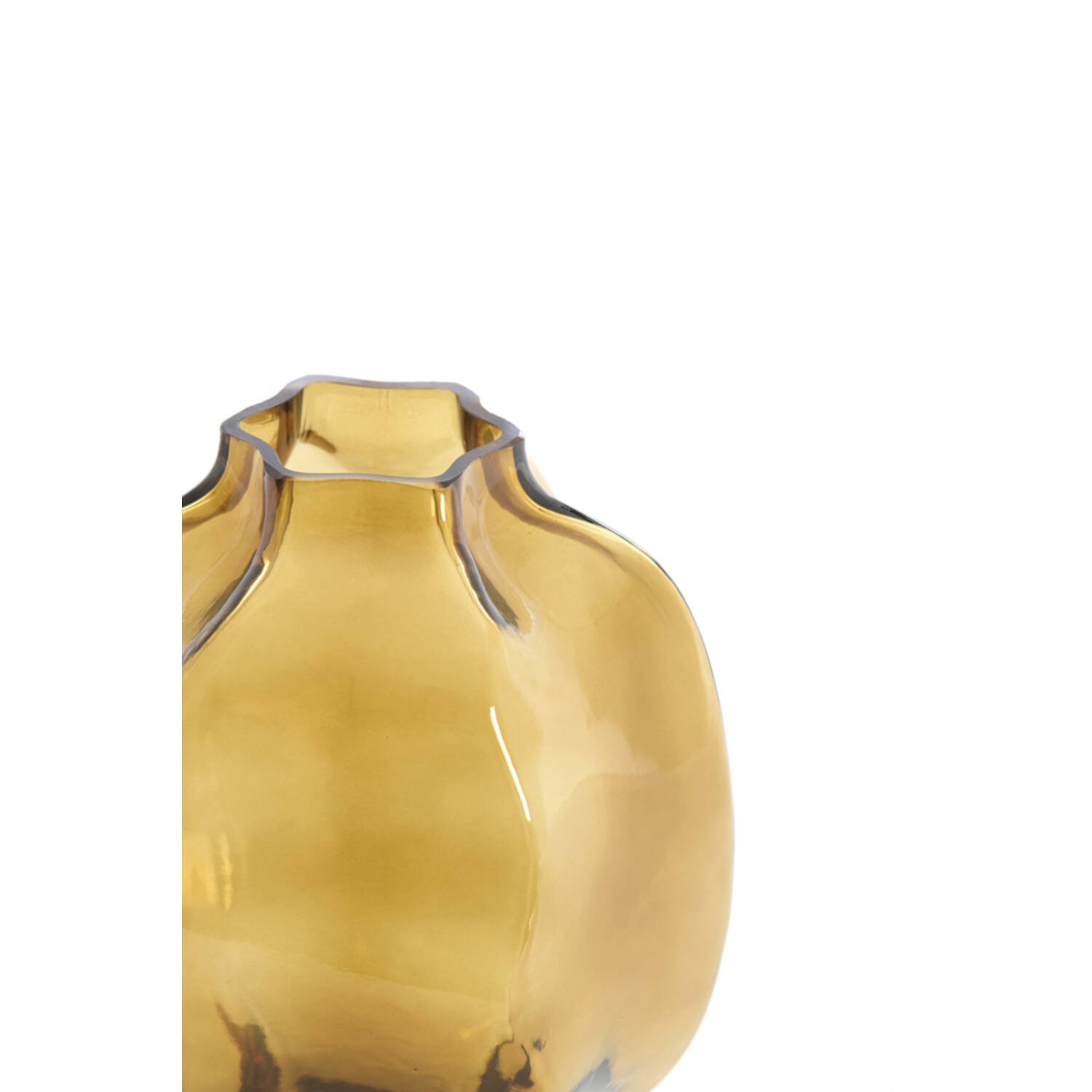 Vase Ø22x23,5 cm FALZES glass clear amber