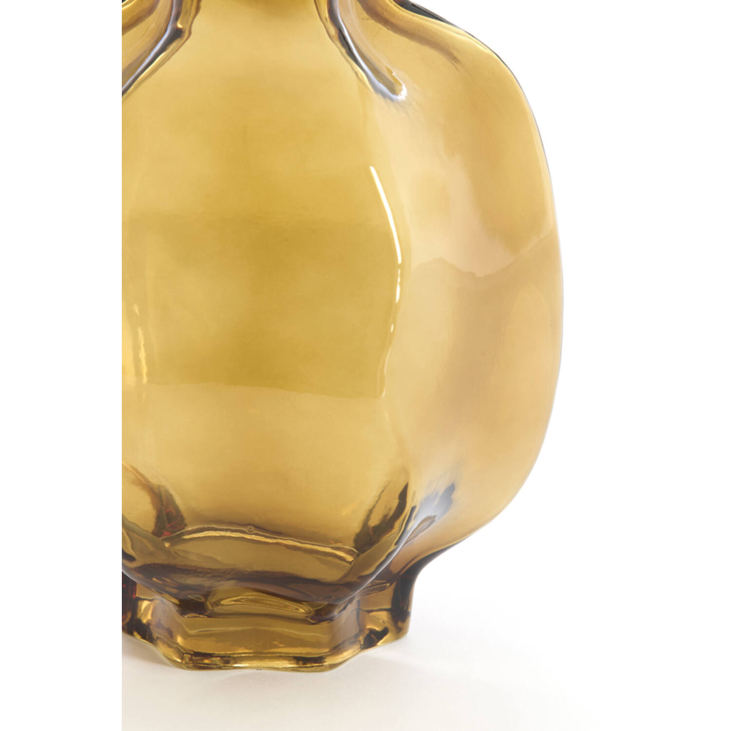 Vase Ø22x23,5 cm FALZES glass clear amber
