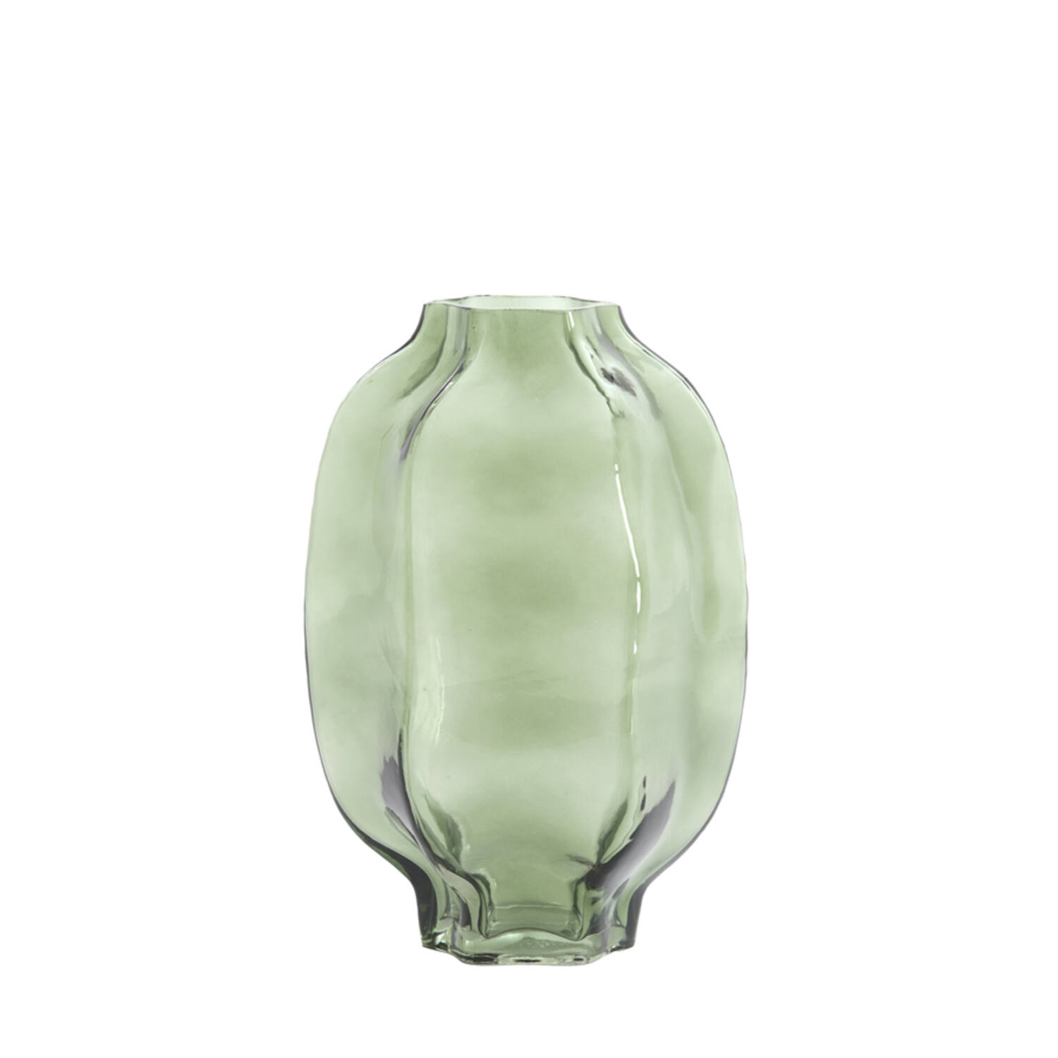 Vase Ø20x30 cm FALZES glass clear dark green
