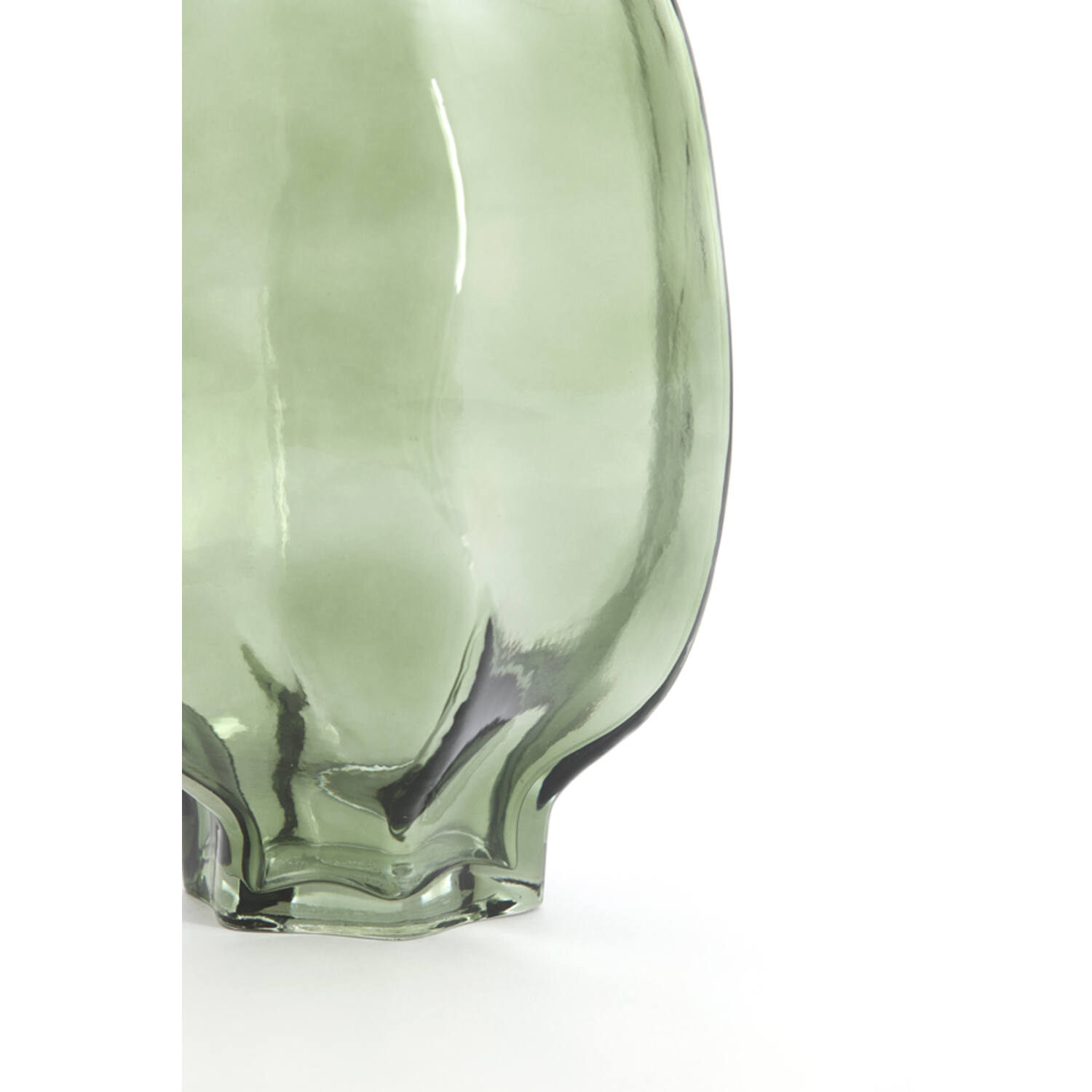 Vase Ø20x30 cm FALZES glass clear dark green
