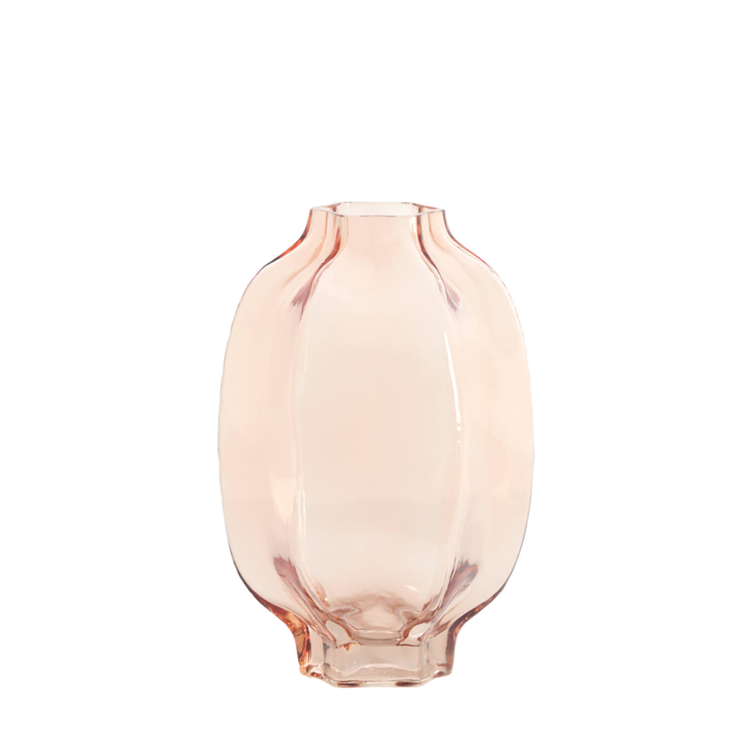 Vase Ø20x30 cm FALZES glass clear pink