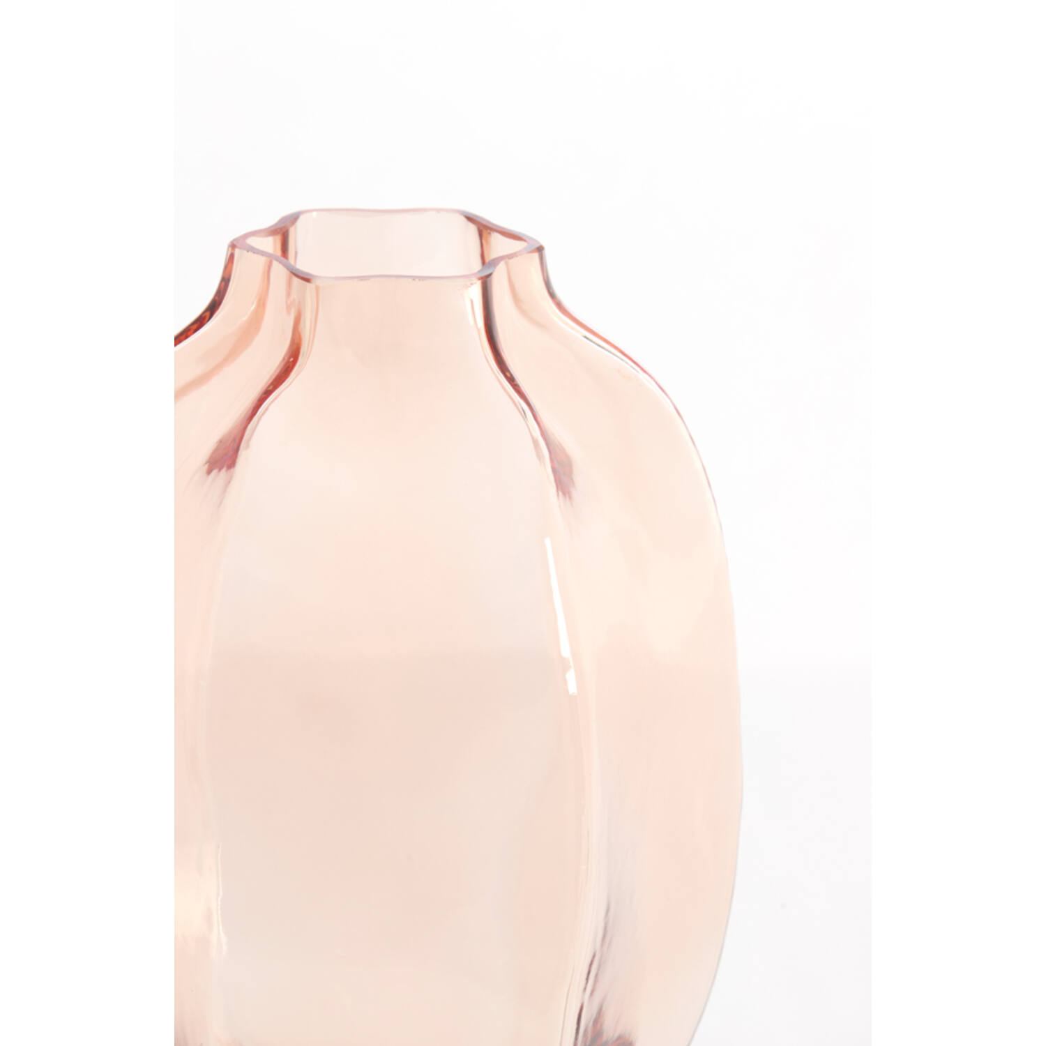 Vase Ø20x30 cm FALZES glass clear pink