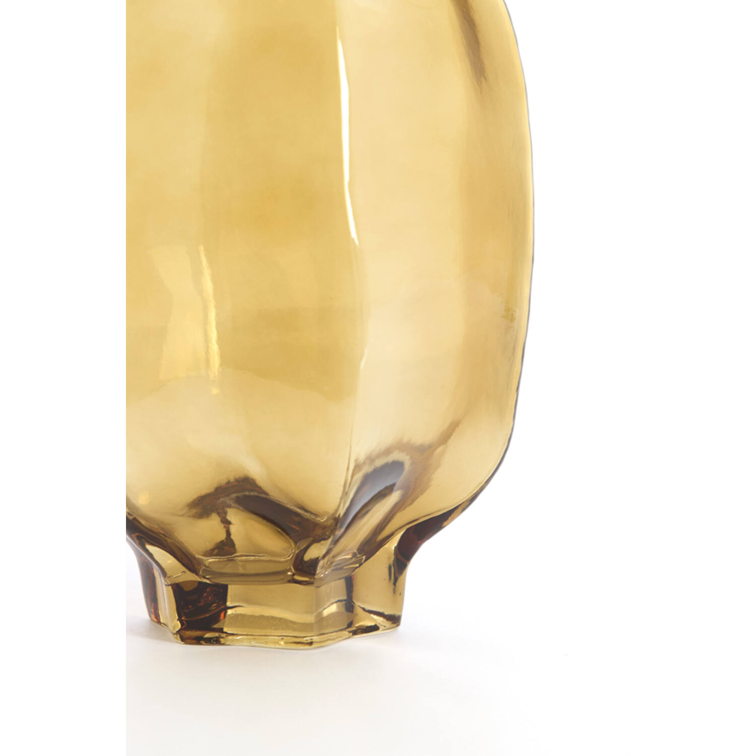 Vase Ø20x30 cm FALZES glass clear amber