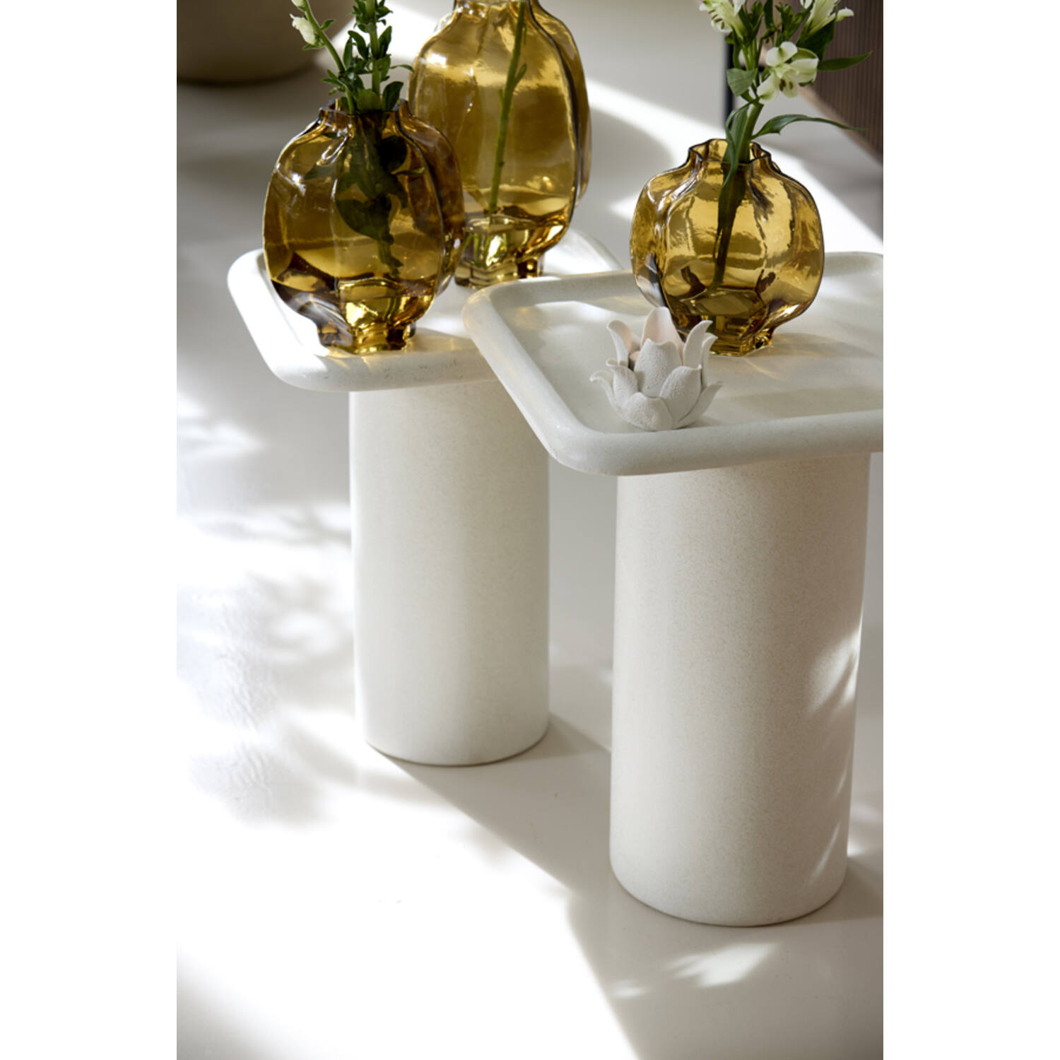 Vase Ø20x30 cm FALZES glass clear amber
