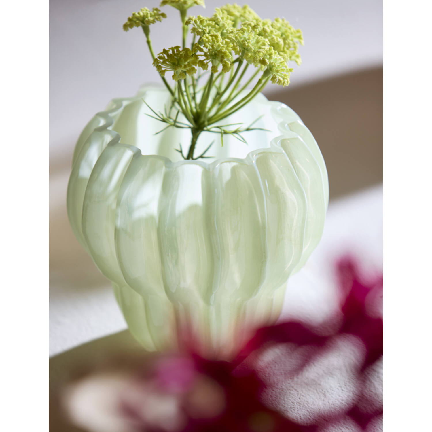 Vase Ø17,5x16 cm RODENGO glass mint green