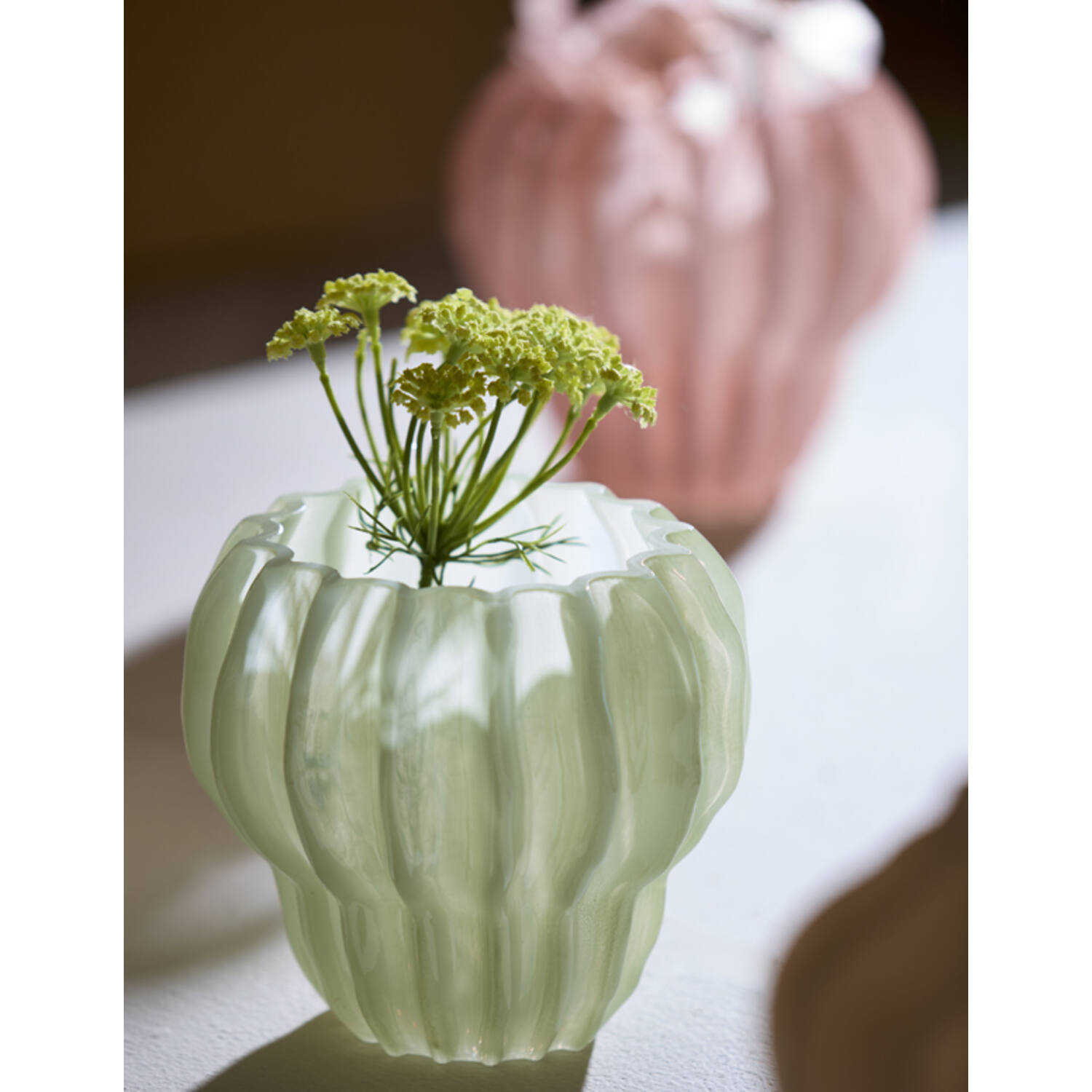 Vase Ø17,5x16 cm RODENGO glass mint green