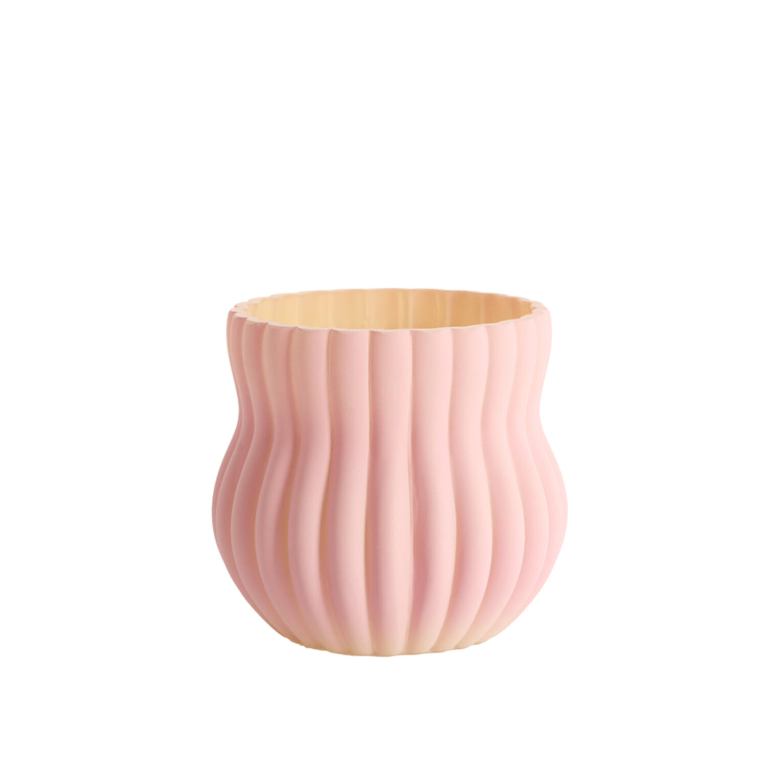 Vase Ø15x13,5 cm VELTURNO glass matt pink+yellow