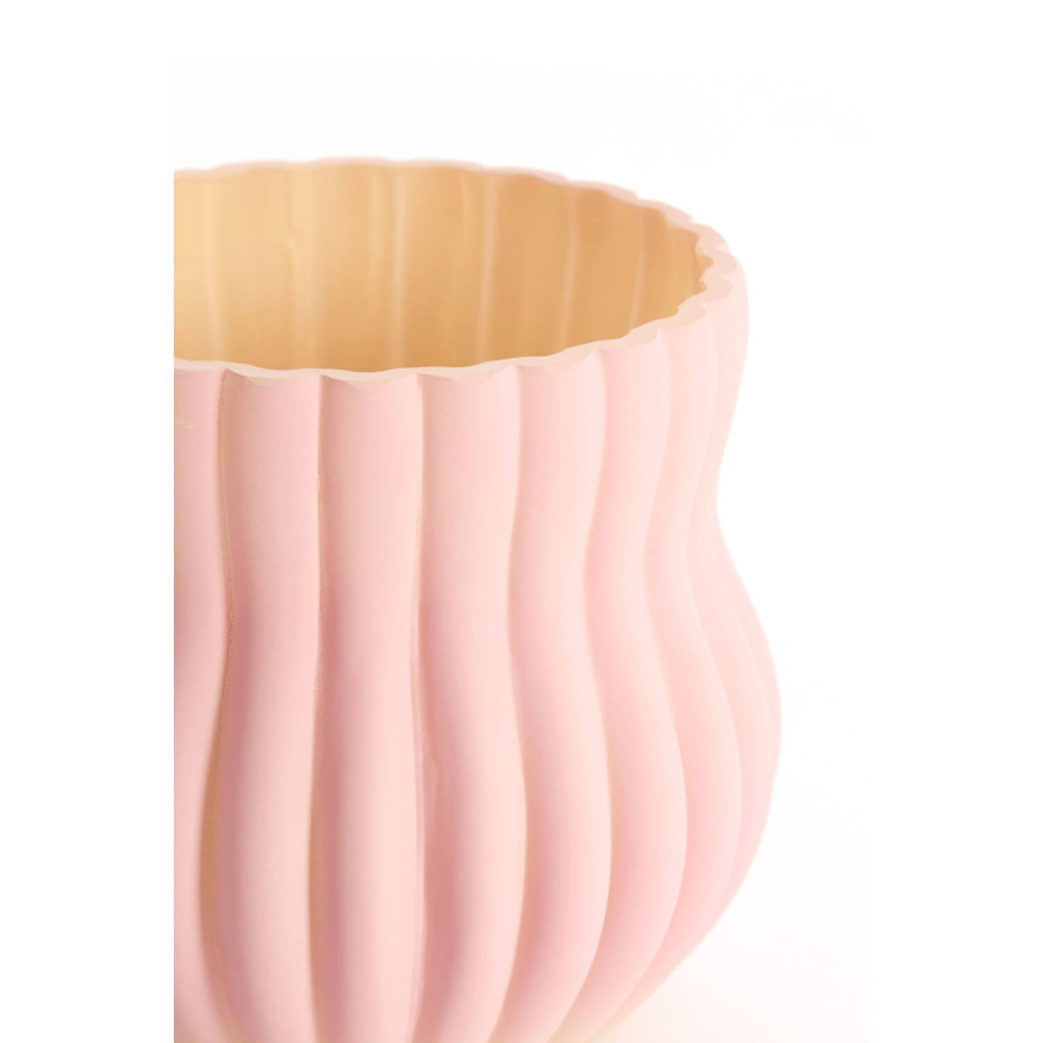 Vase Ø15x13,5 cm VELTURNO glass matt pink+yellow