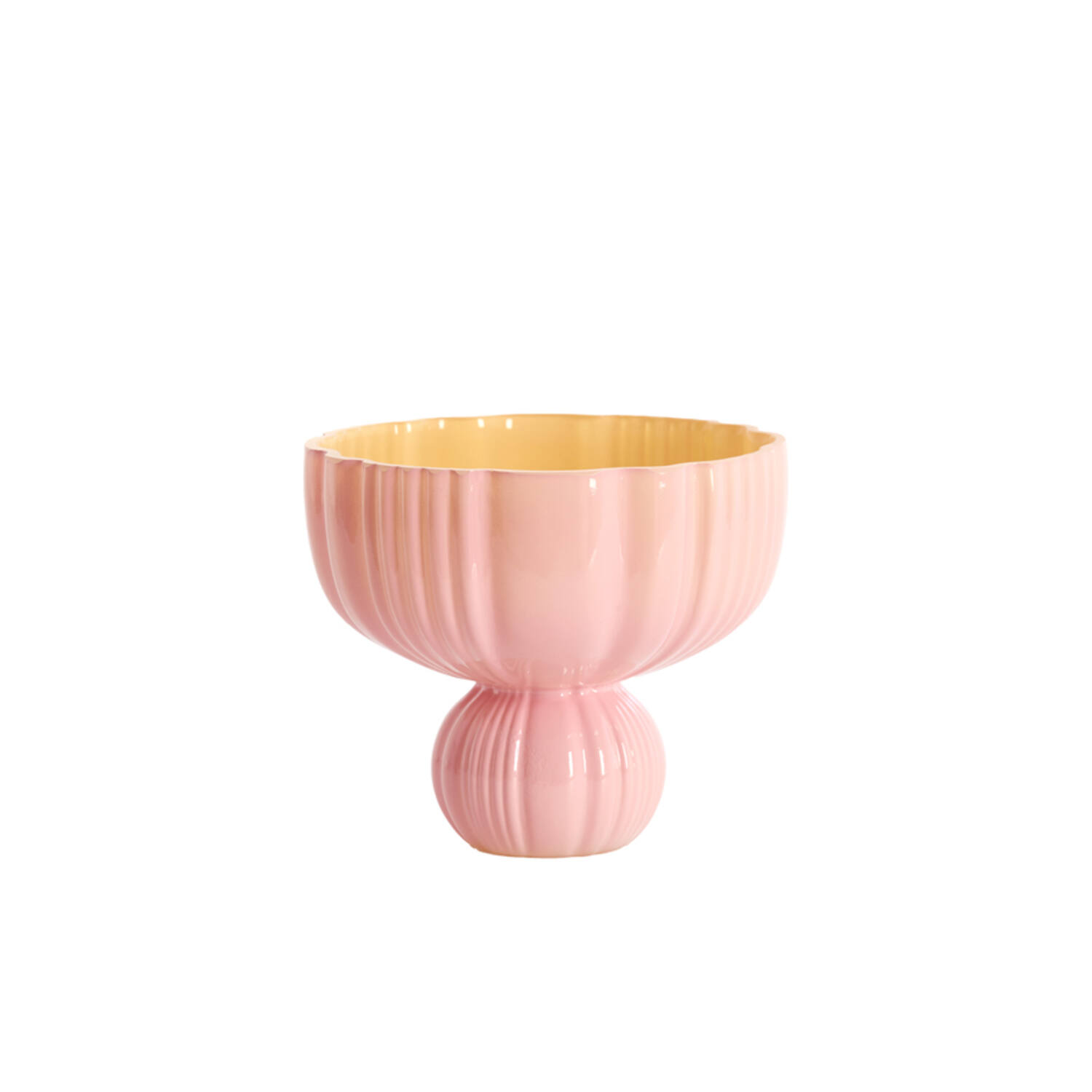 Vase Ø17,5x15 cm MAZZIN glass pink+yellow