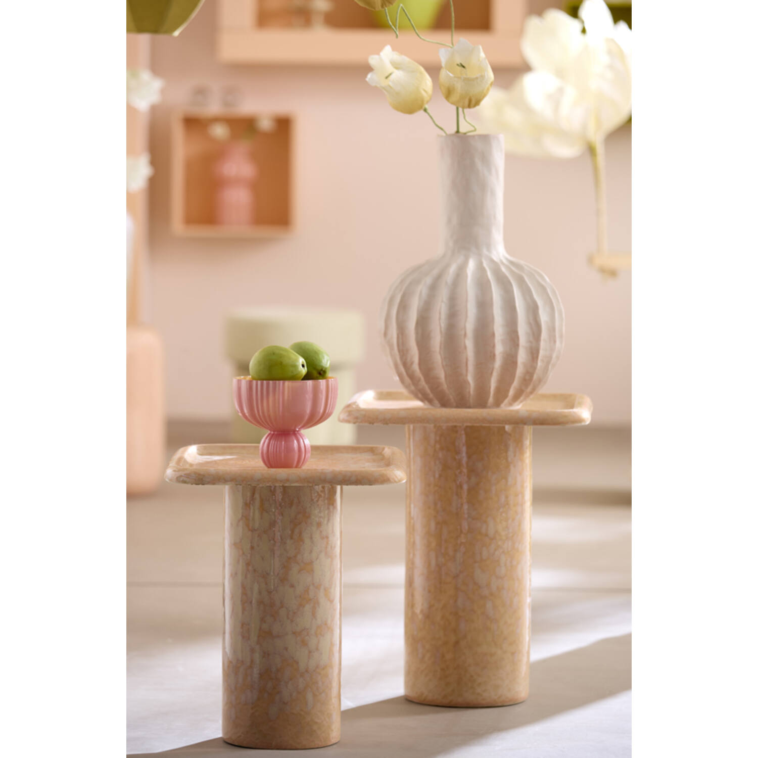 Vase Ø17,5x15 cm MAZZIN glass pink+yellow