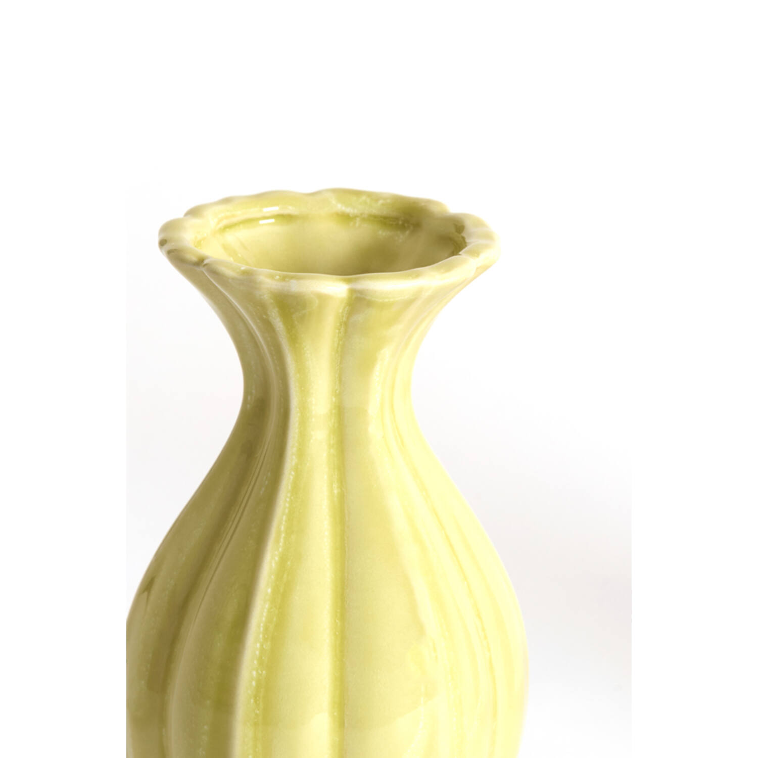 Vase deco Ø8,5x15,5 cm SHIREL ceramics yellow-green