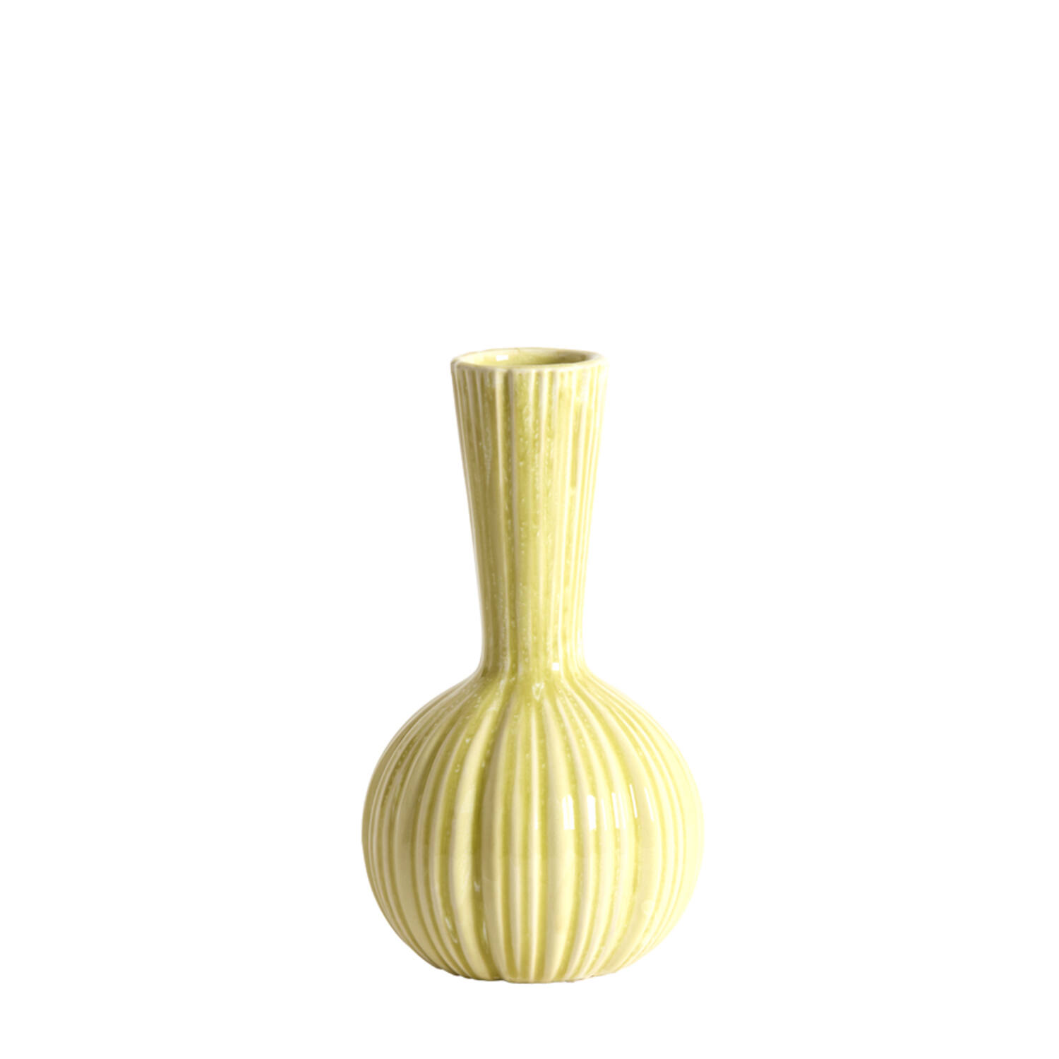 Vase deco Ø9,5x17 cm SHAREL ceramics yellow-green