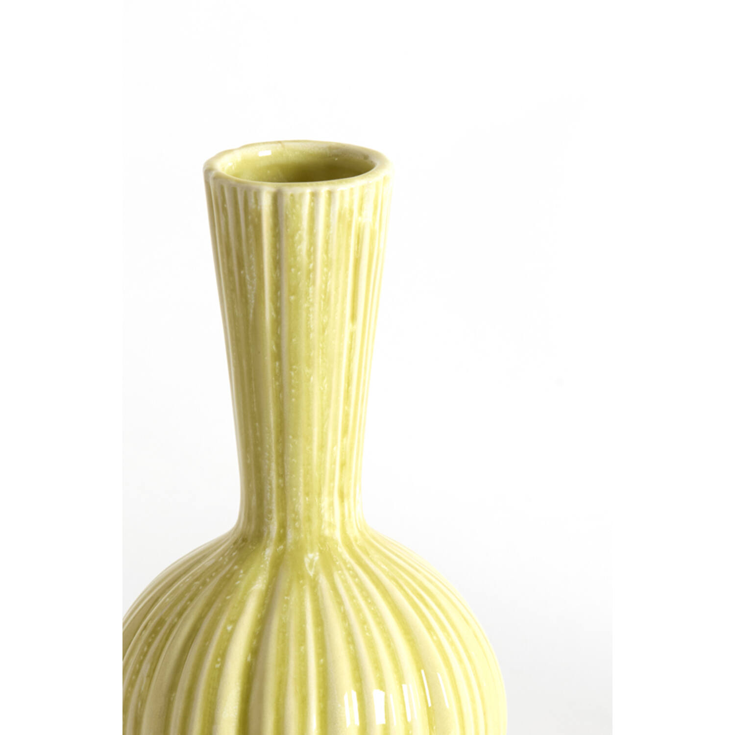 Vase deco Ø9,5x17 cm SHAREL ceramics yellow-green